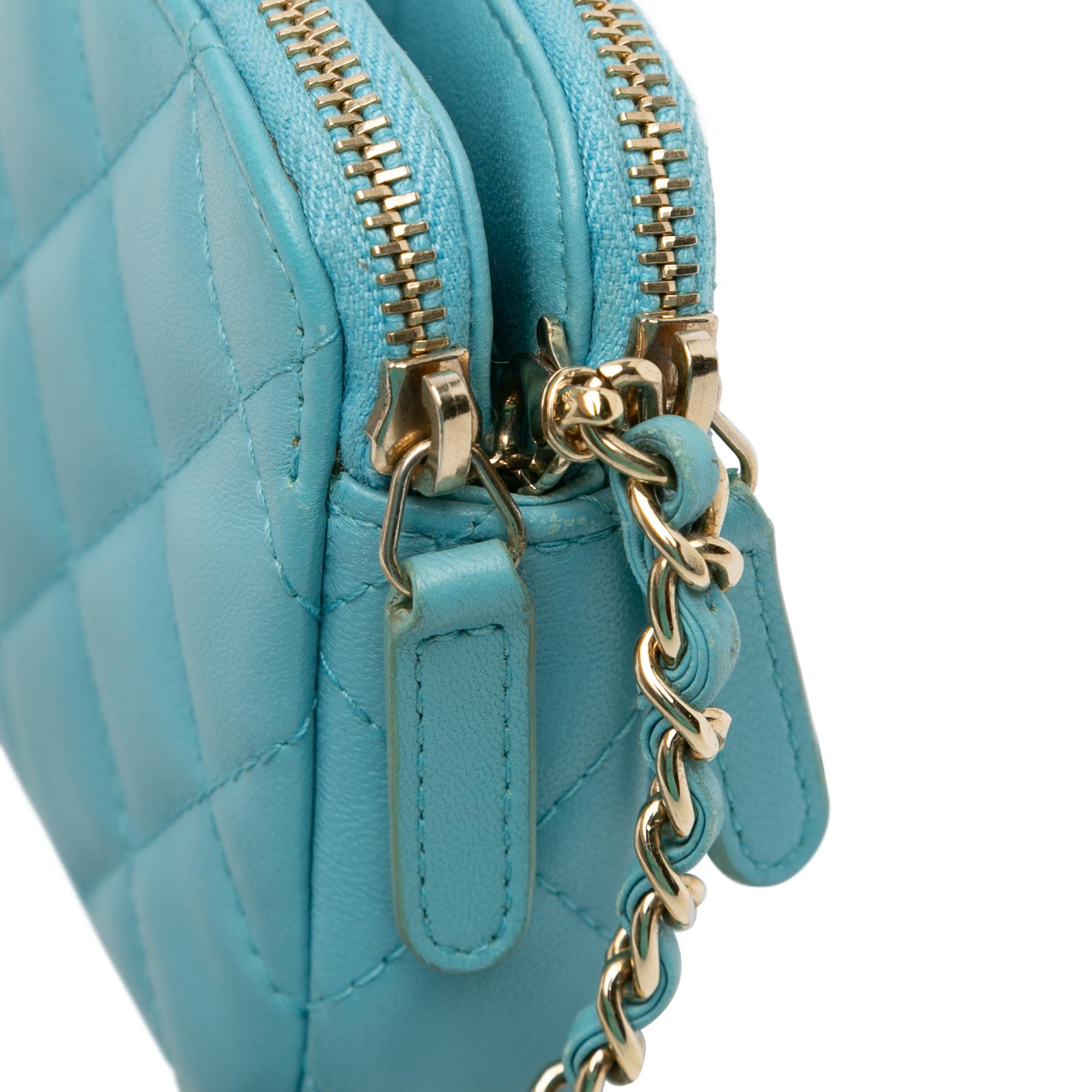 Chanel CC Lambskin Double Zip Wallet on Chain (SHG-UJP8RM)