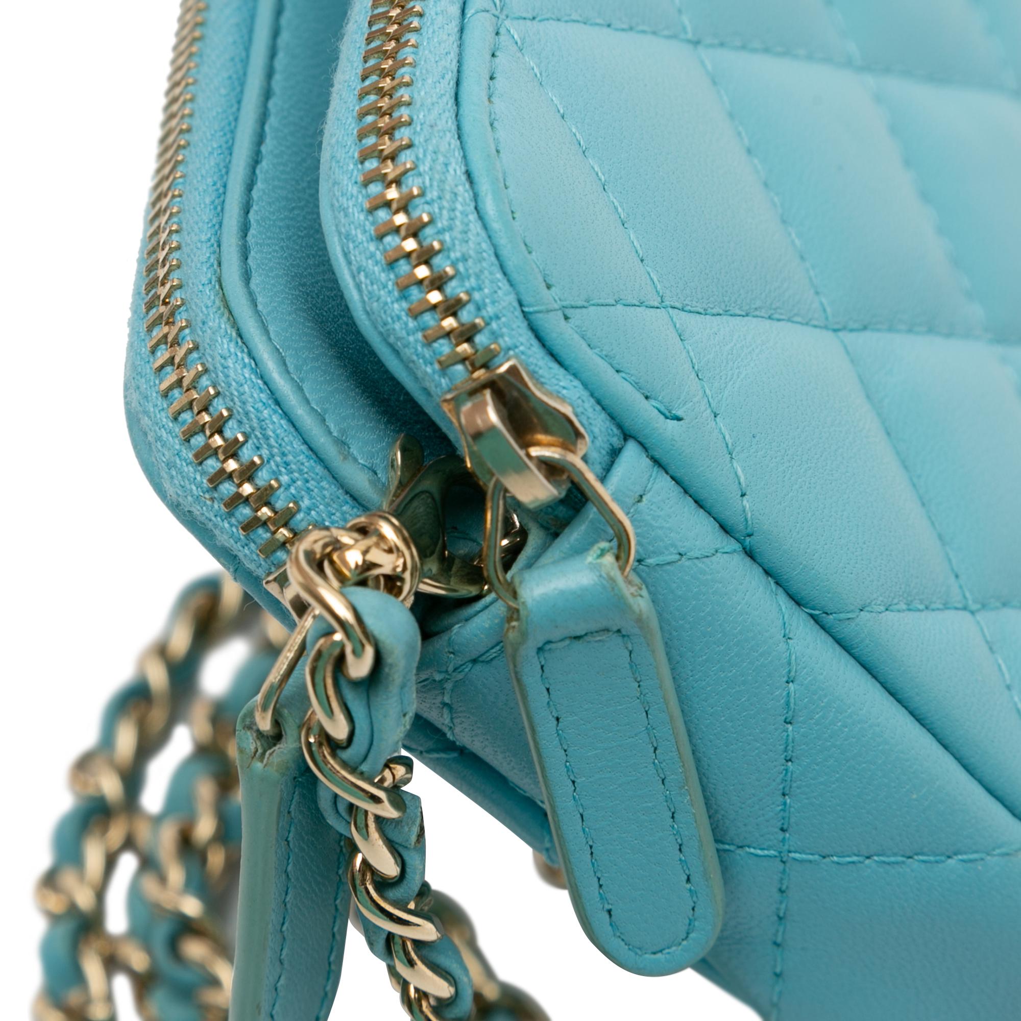Chanel CC Lambskin Double Zip Wallet on Chain (SHG-UJP8RM)