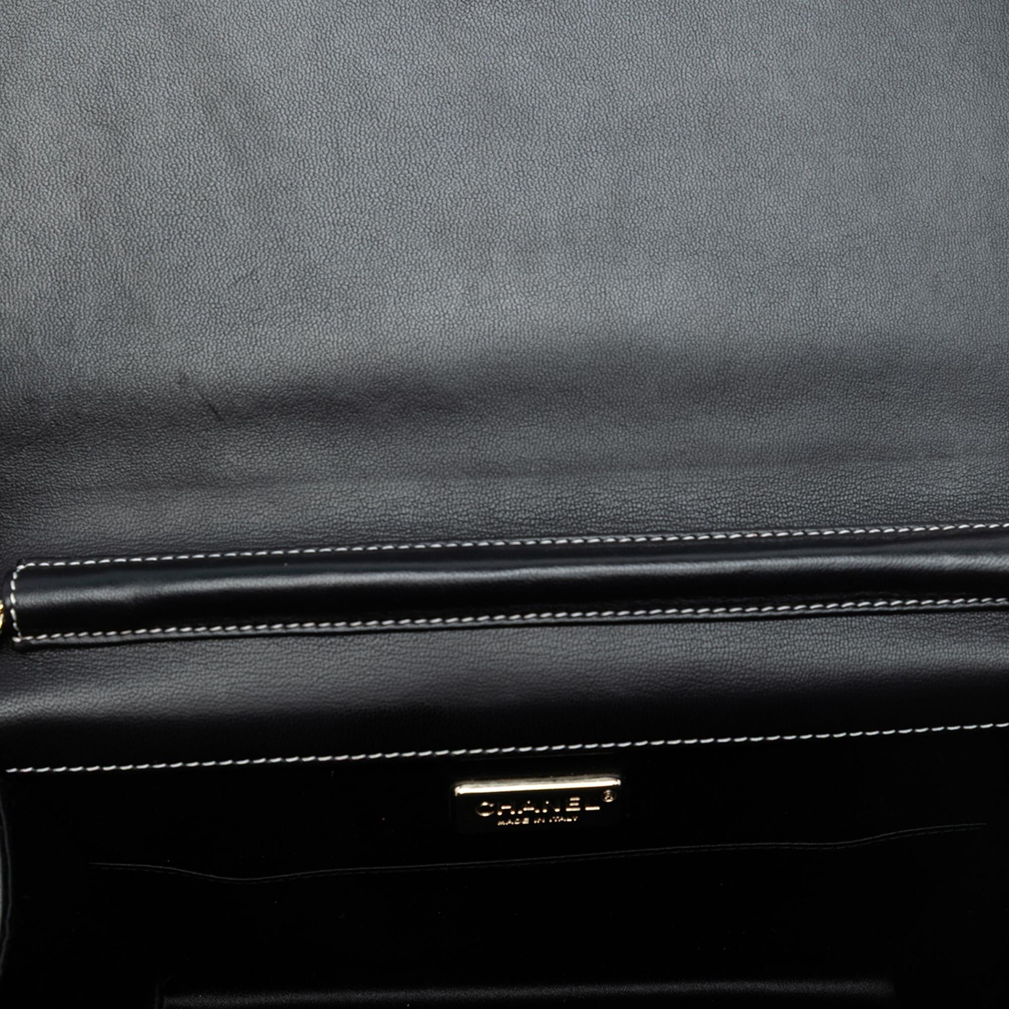 Chanel CC Lambskin Embroidered Clutch With Chain
