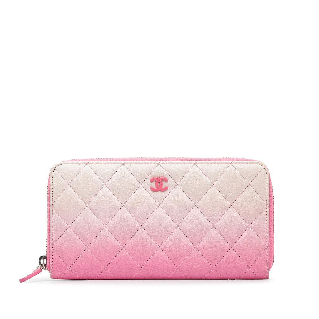 Chanel CC Lambskin Ombre Zippy Wallet (SHG-TlWg5V)