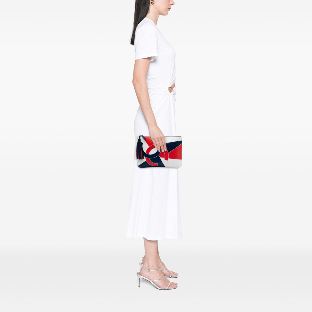 Chanel CC Lambskin Patchwork Tassel Clutch