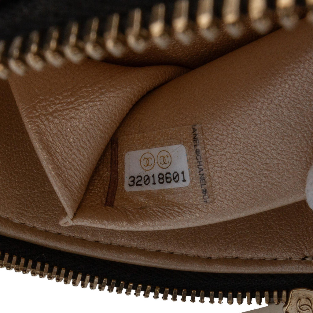 Chanel CC Lambskin Ruched Oval Top Handle Bag