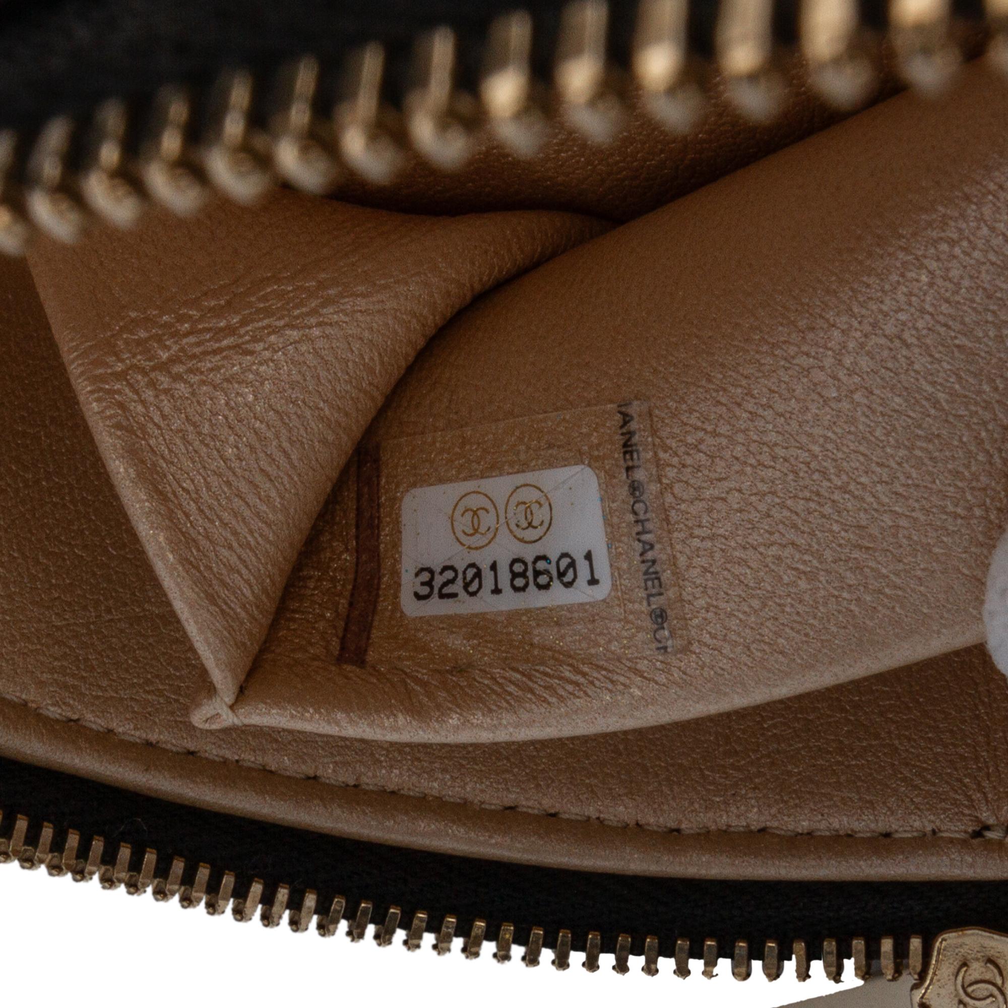 Chanel CC Lambskin Ruched Oval Top Handle Bag