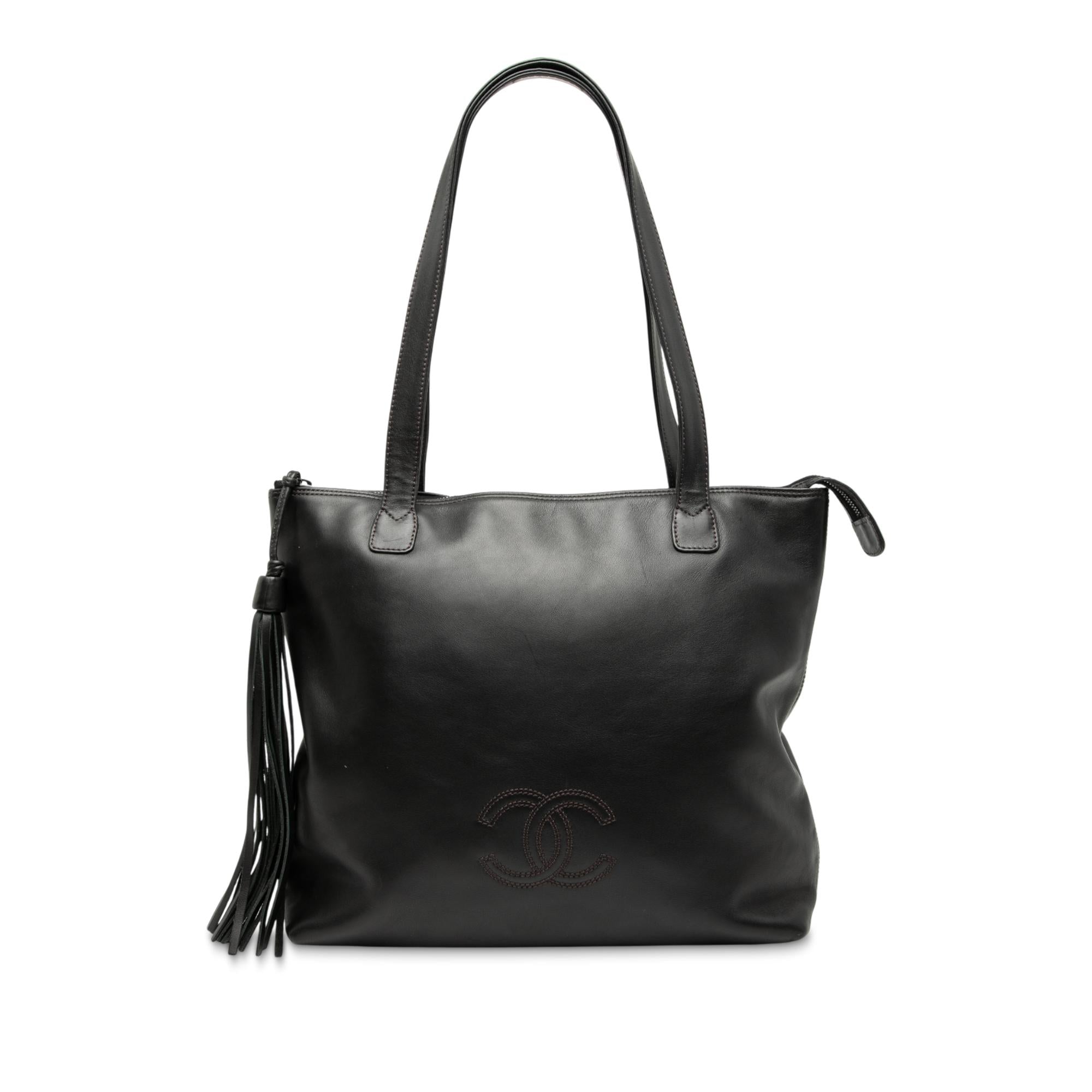 Chanel CC Lambskin Tassel Tote