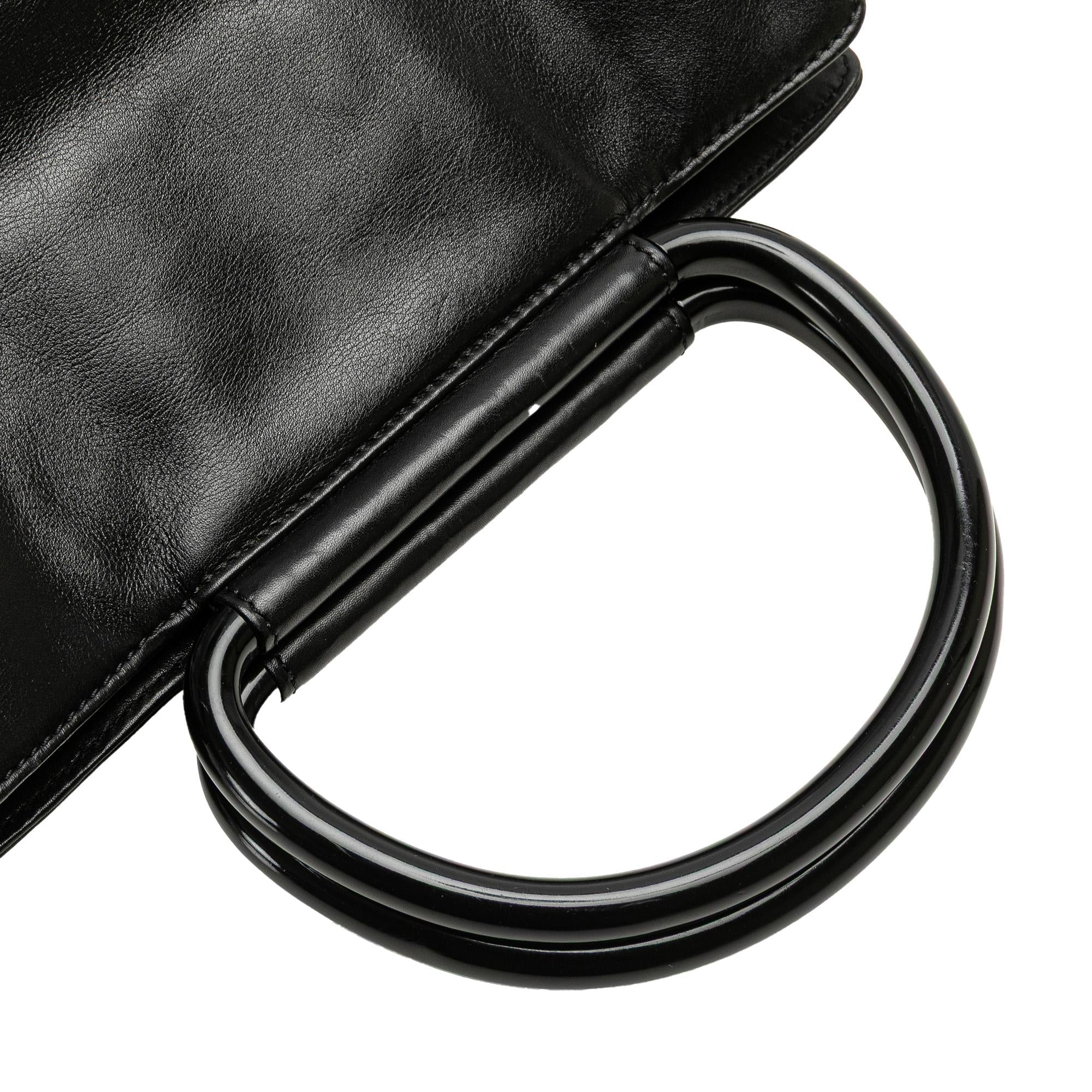 Chanel CC Lambskin Tortoise Handle Tote