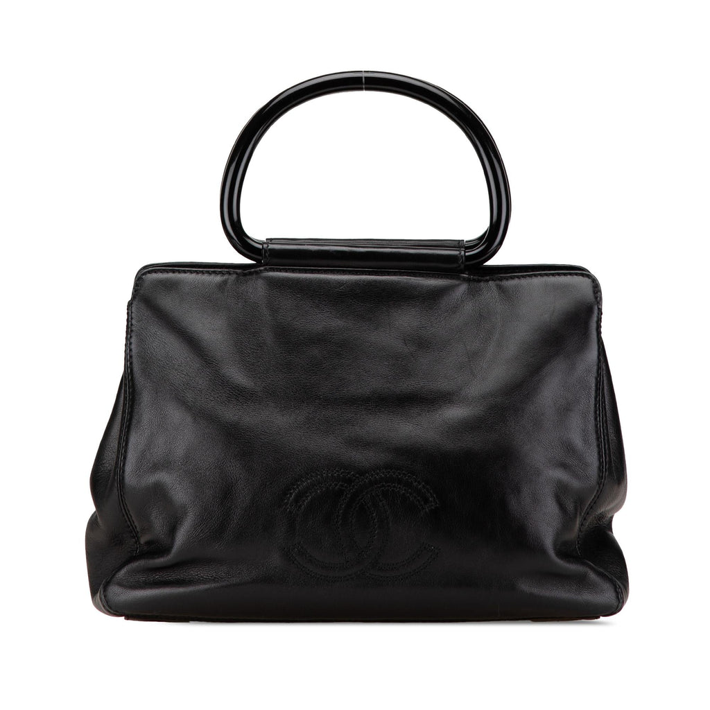 Chanel CC Lambskin Tortoise Handle Tote