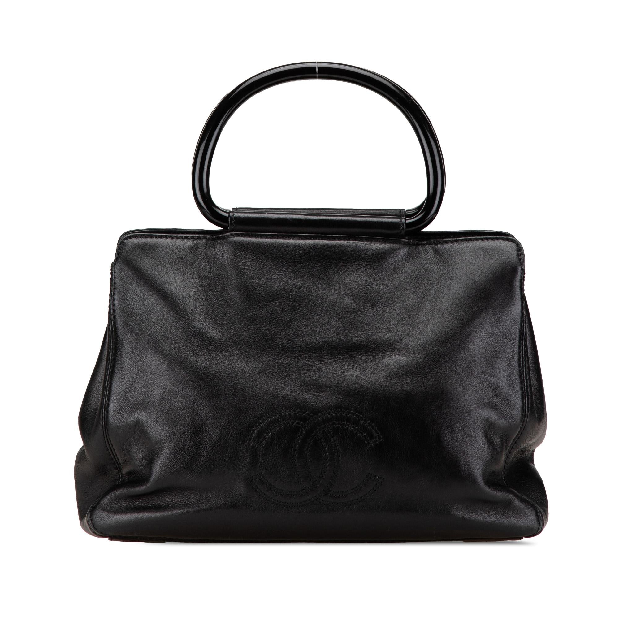 Chanel CC Lambskin Tortoise Handle Tote