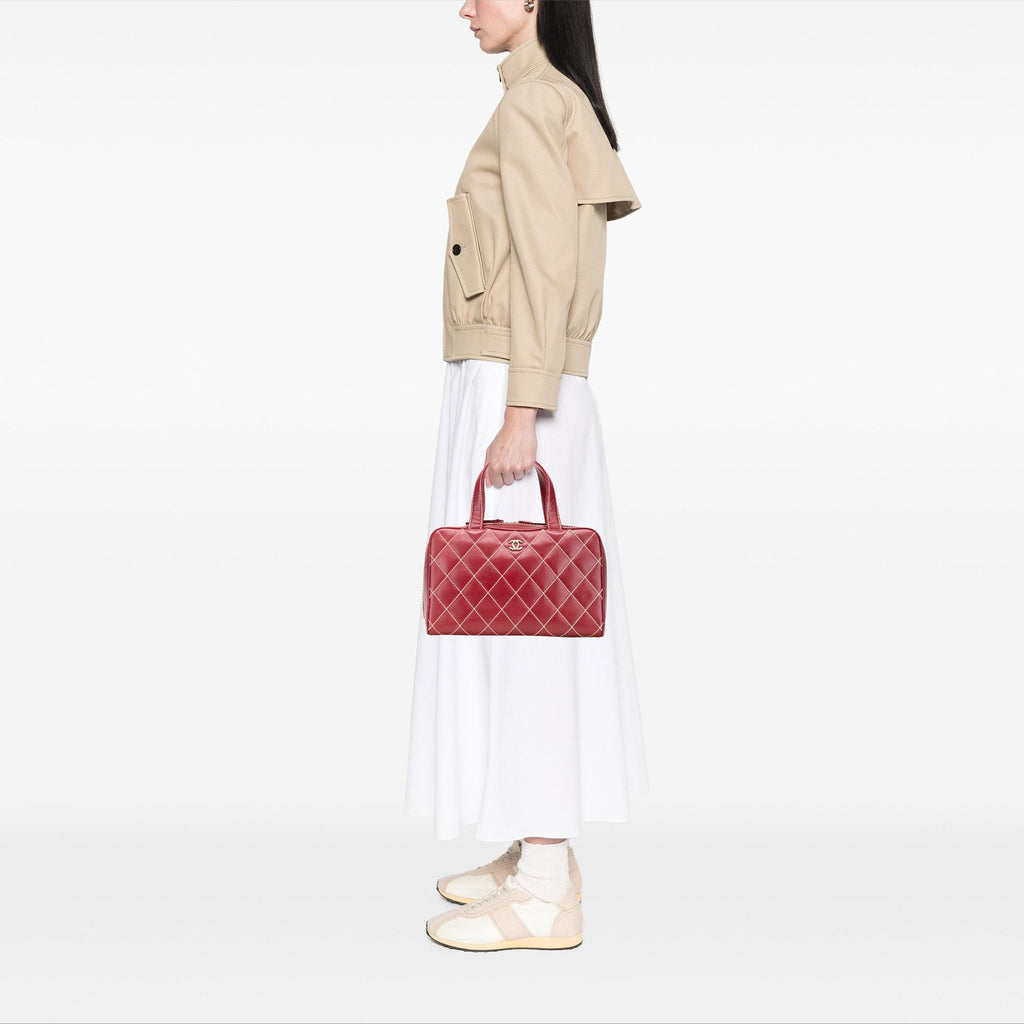 Chanel CC Lambskin Wild Stitch Handbag