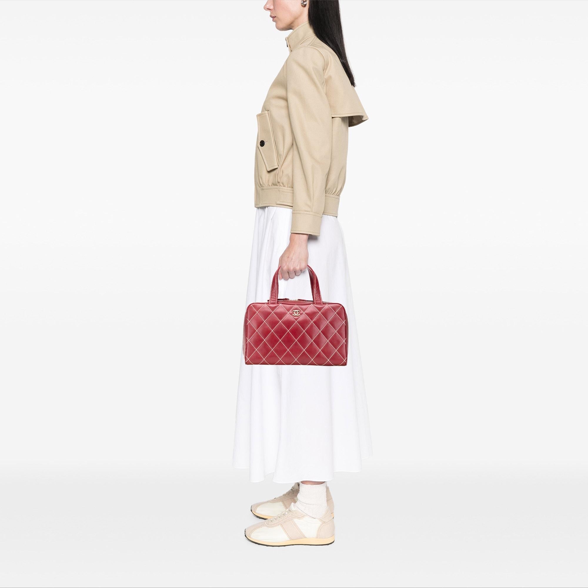 Chanel CC Lambskin Wild Stitch Handbag