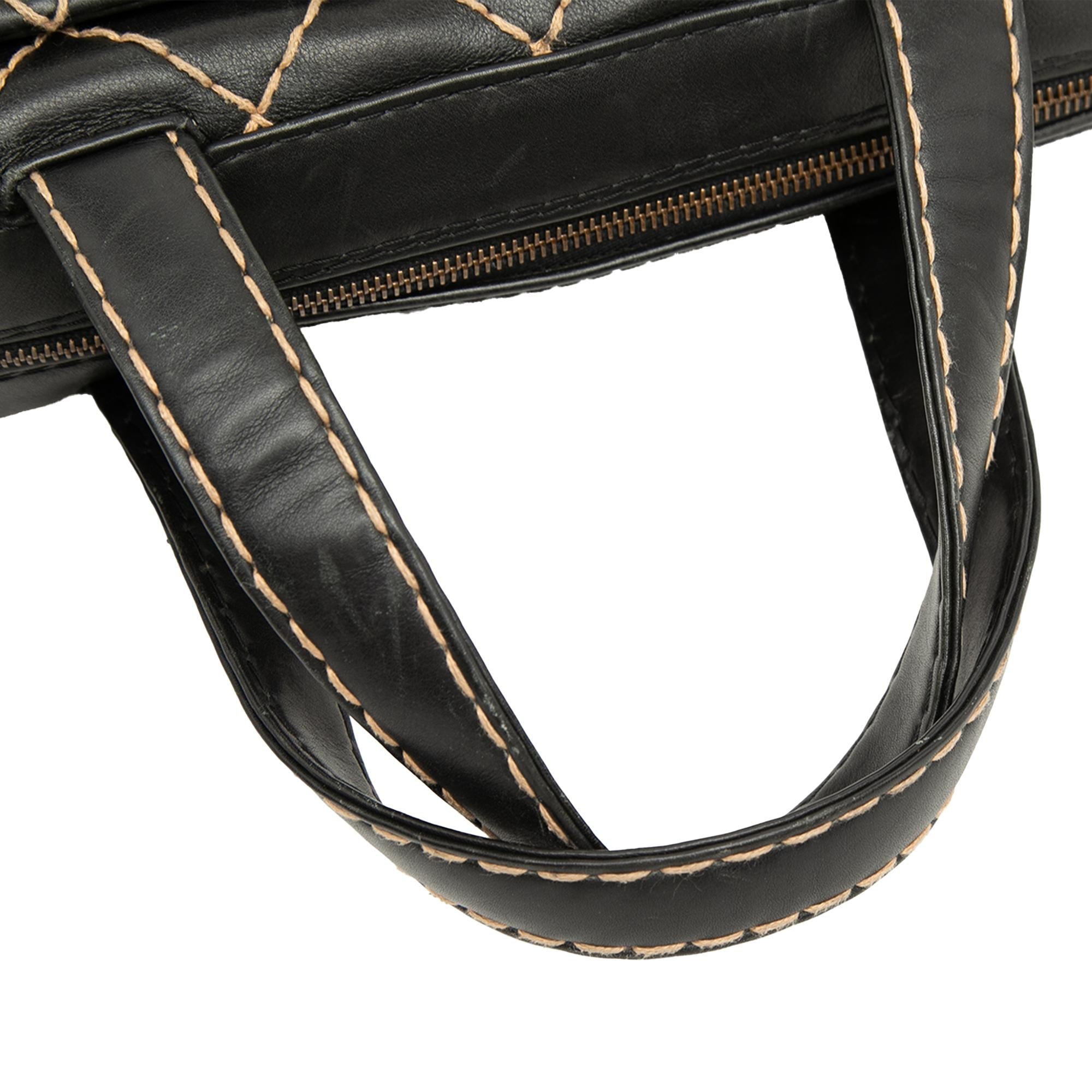 Chanel CC Lambskin Wild Stitch Handbag
