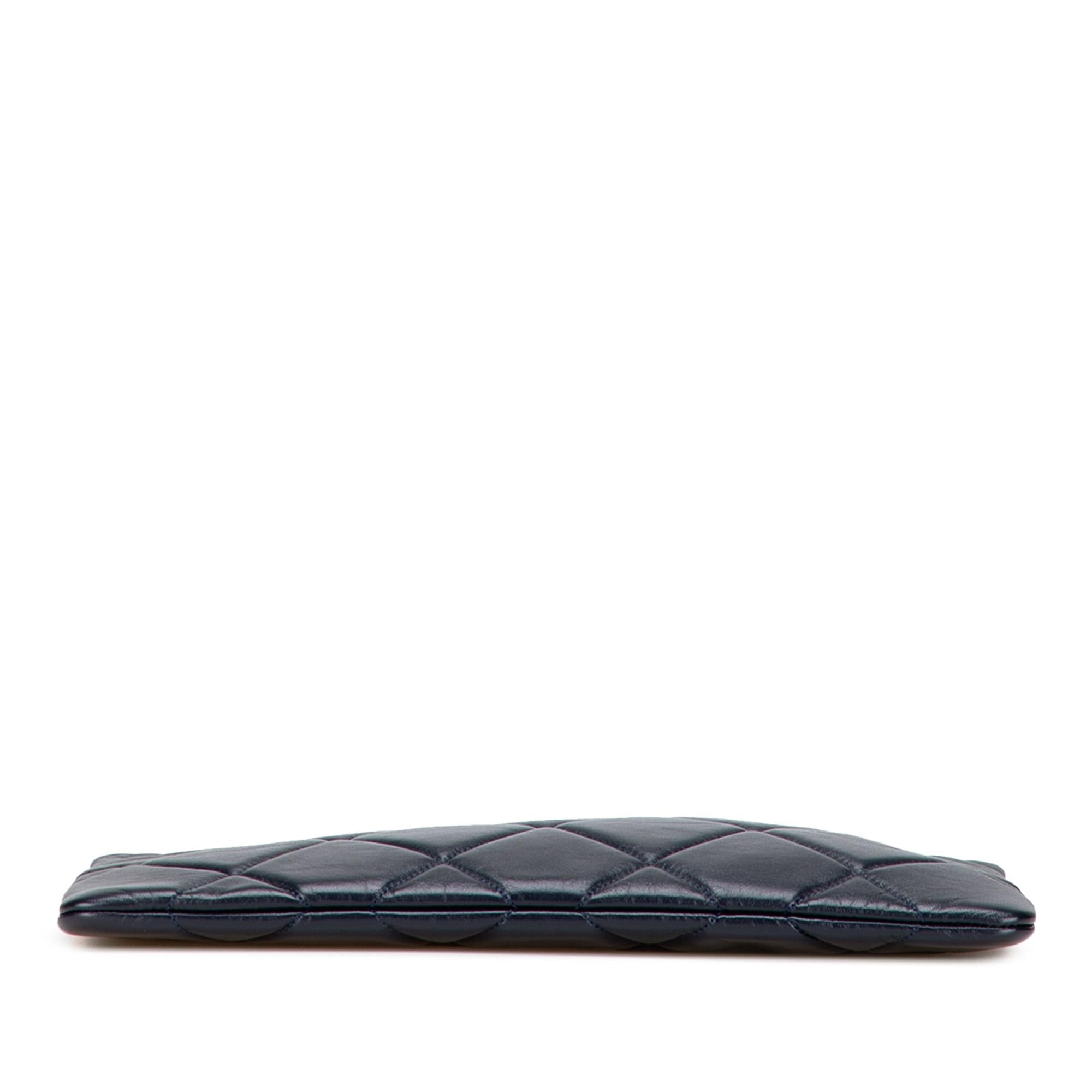 Chanel CC Large Quilted Lambskin O Case Clutch