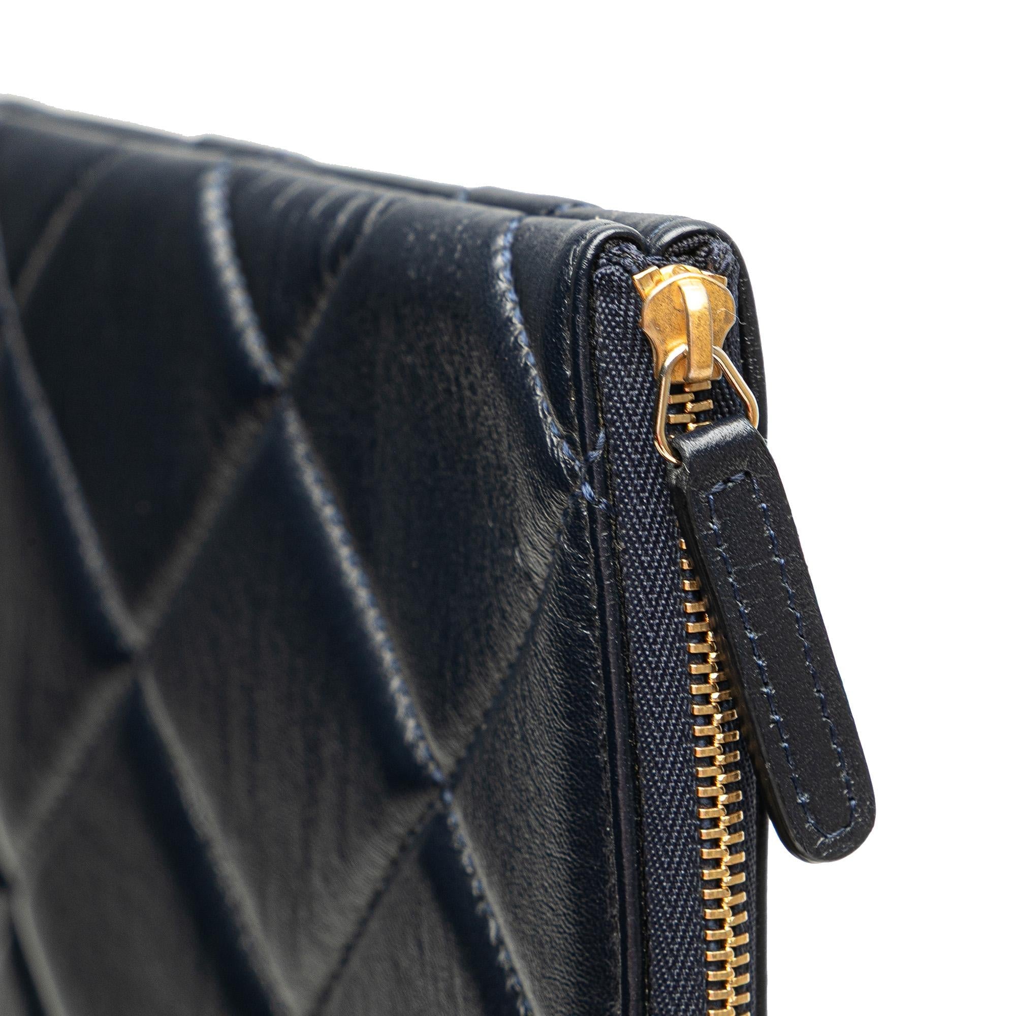 Chanel CC Large Quilted Lambskin O Case Clutch