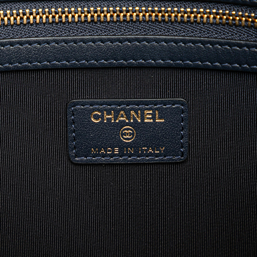 Chanel CC Large Quilted Lambskin O Case Clutch