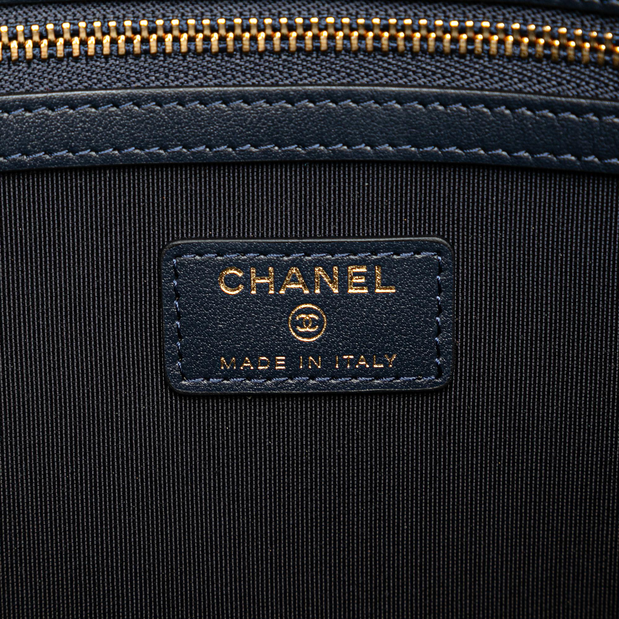 Chanel CC Large Quilted Lambskin O Case Clutch