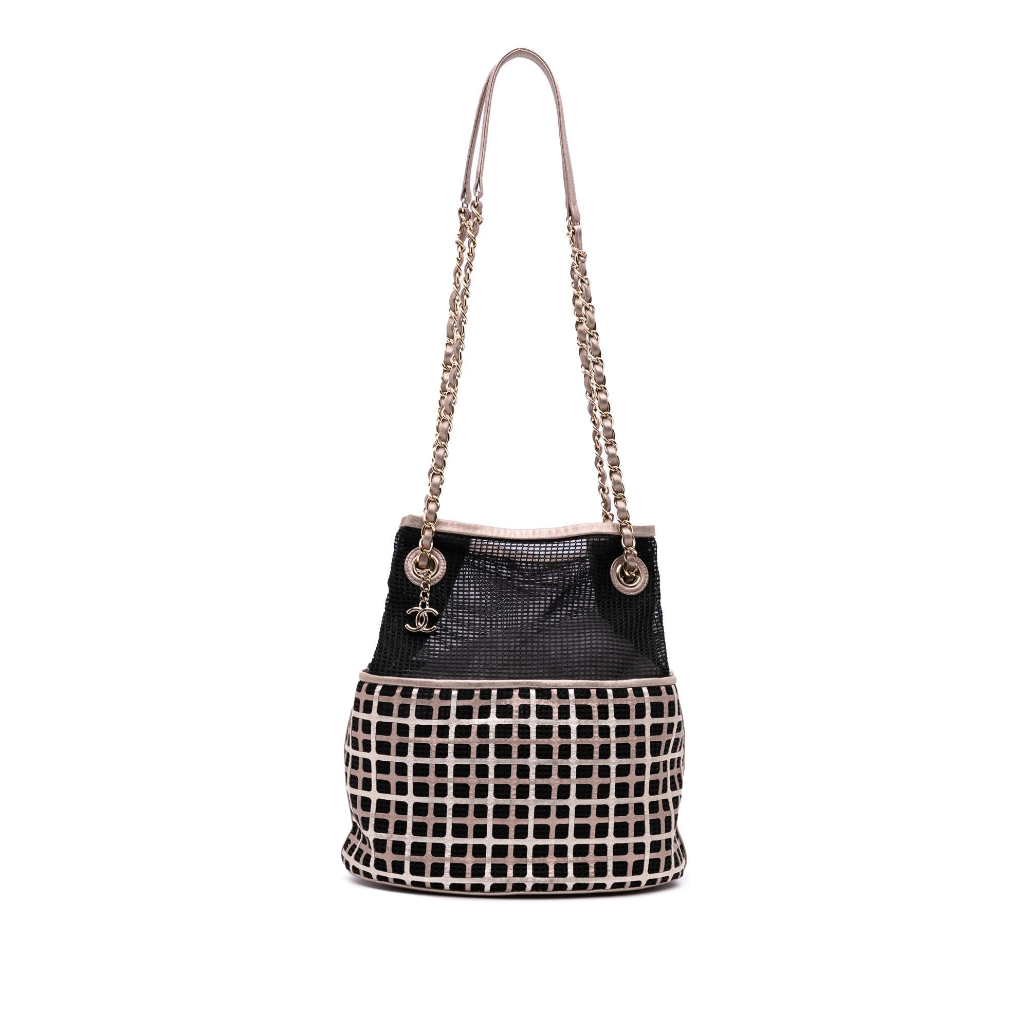 Chanel CC Mesh and Metallic Calfskin Bucket Bag