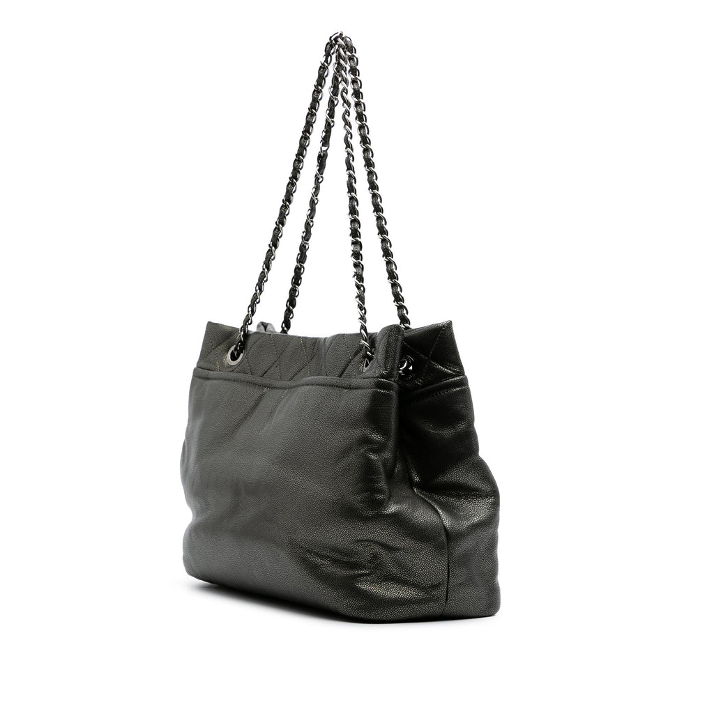 Chanel CC Metallic Caviar Soft Tote