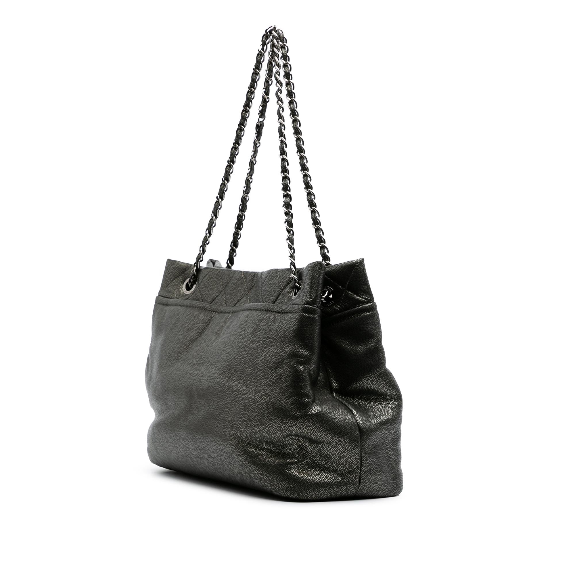 Chanel CC Metallic Caviar Soft Tote