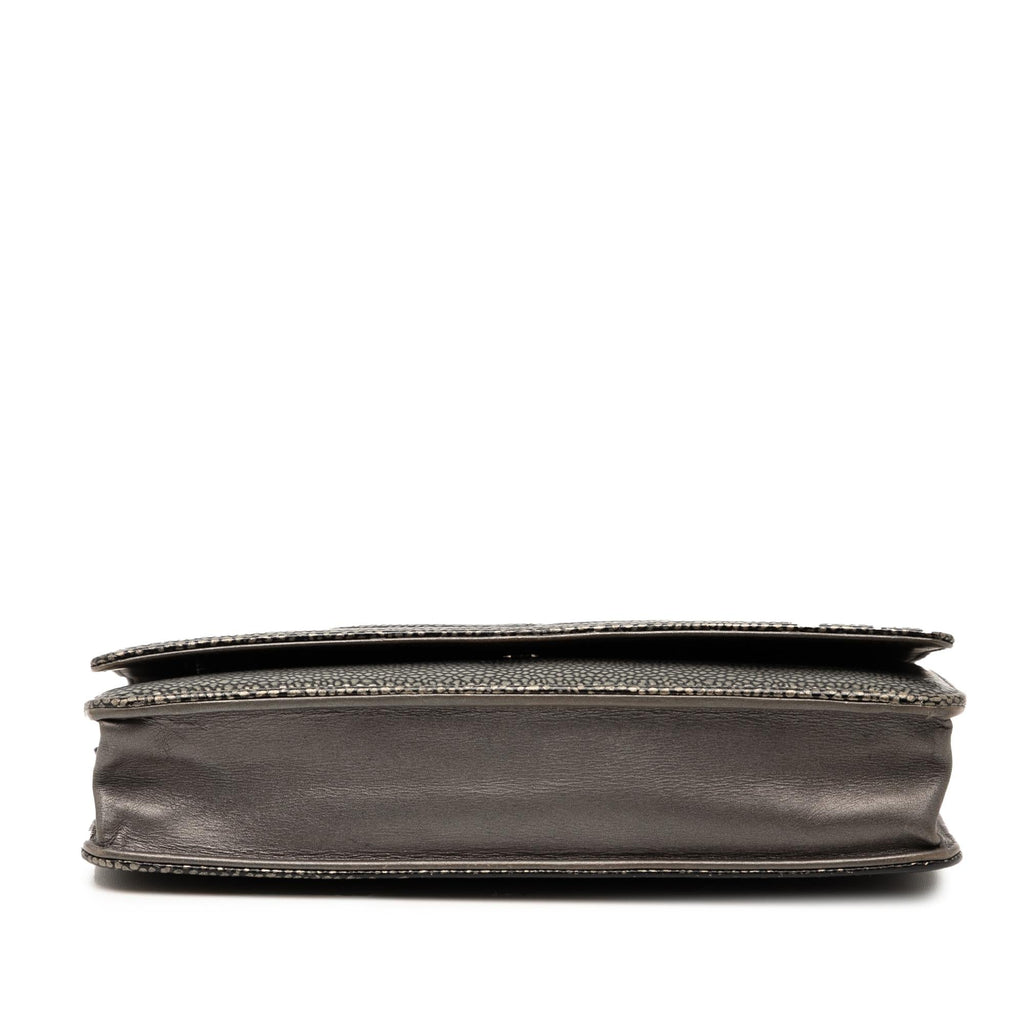 Chanel CC Metallic Caviar Wallet on Chain