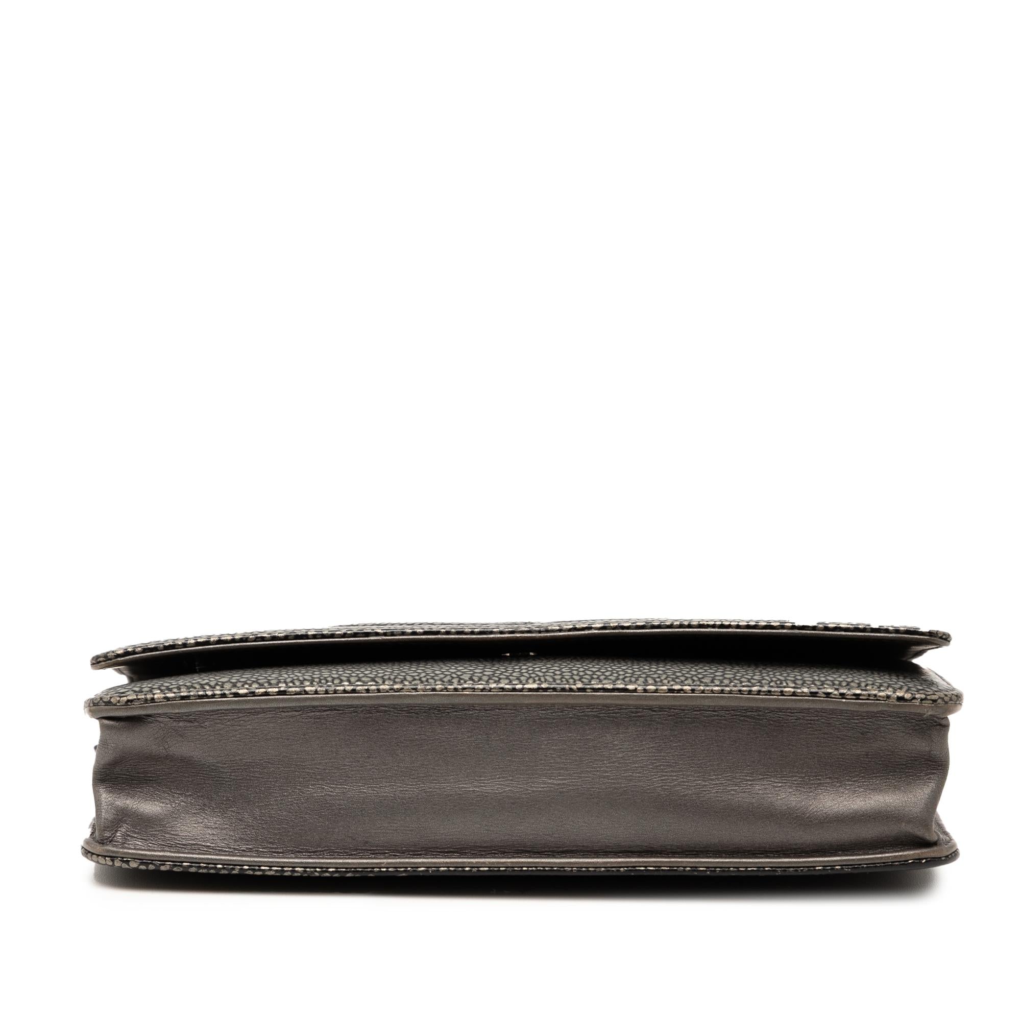 Chanel CC Metallic Caviar Wallet on Chain