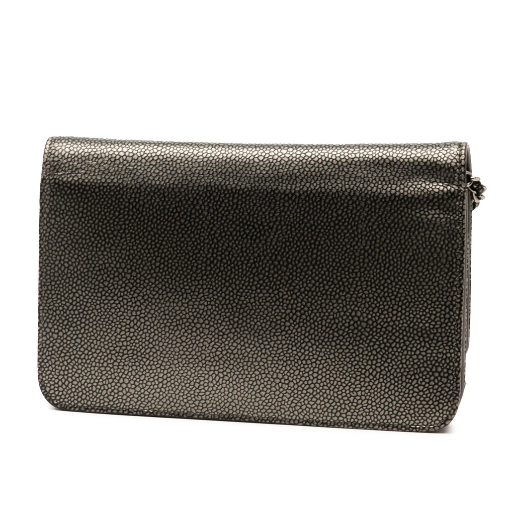Chanel CC Metallic Caviar Wallet on Chain