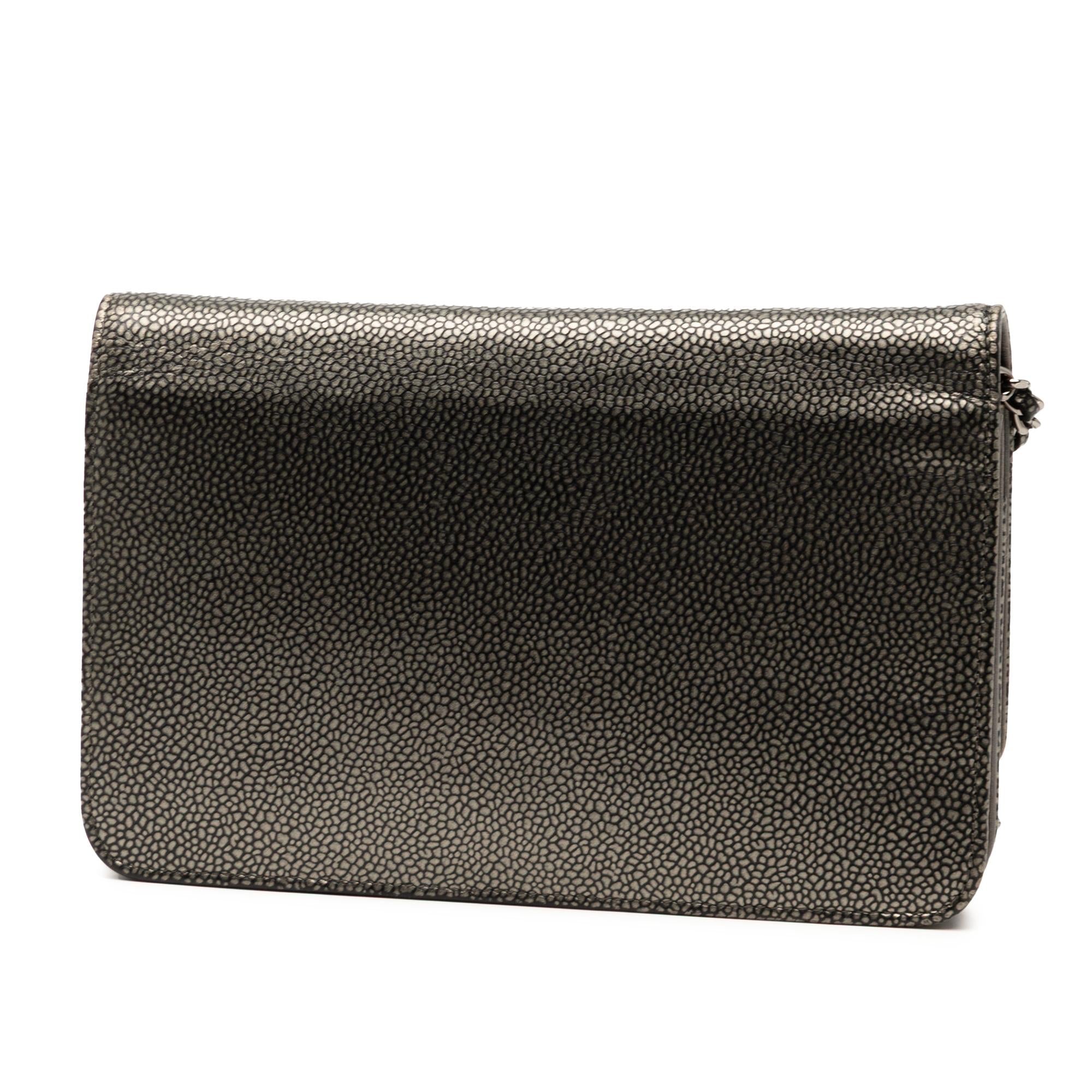 Chanel CC Metallic Caviar Wallet on Chain