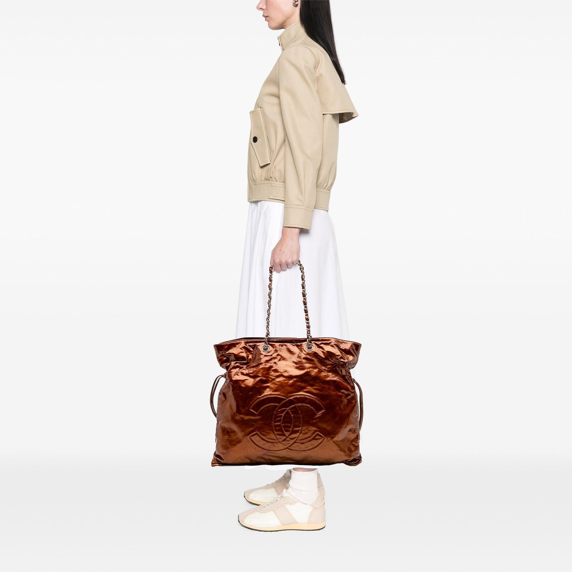 Chanel CC Metallic Patent Bonbons Tote