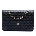 Chanel CC Microquilted Lambskin Wallet On Chain