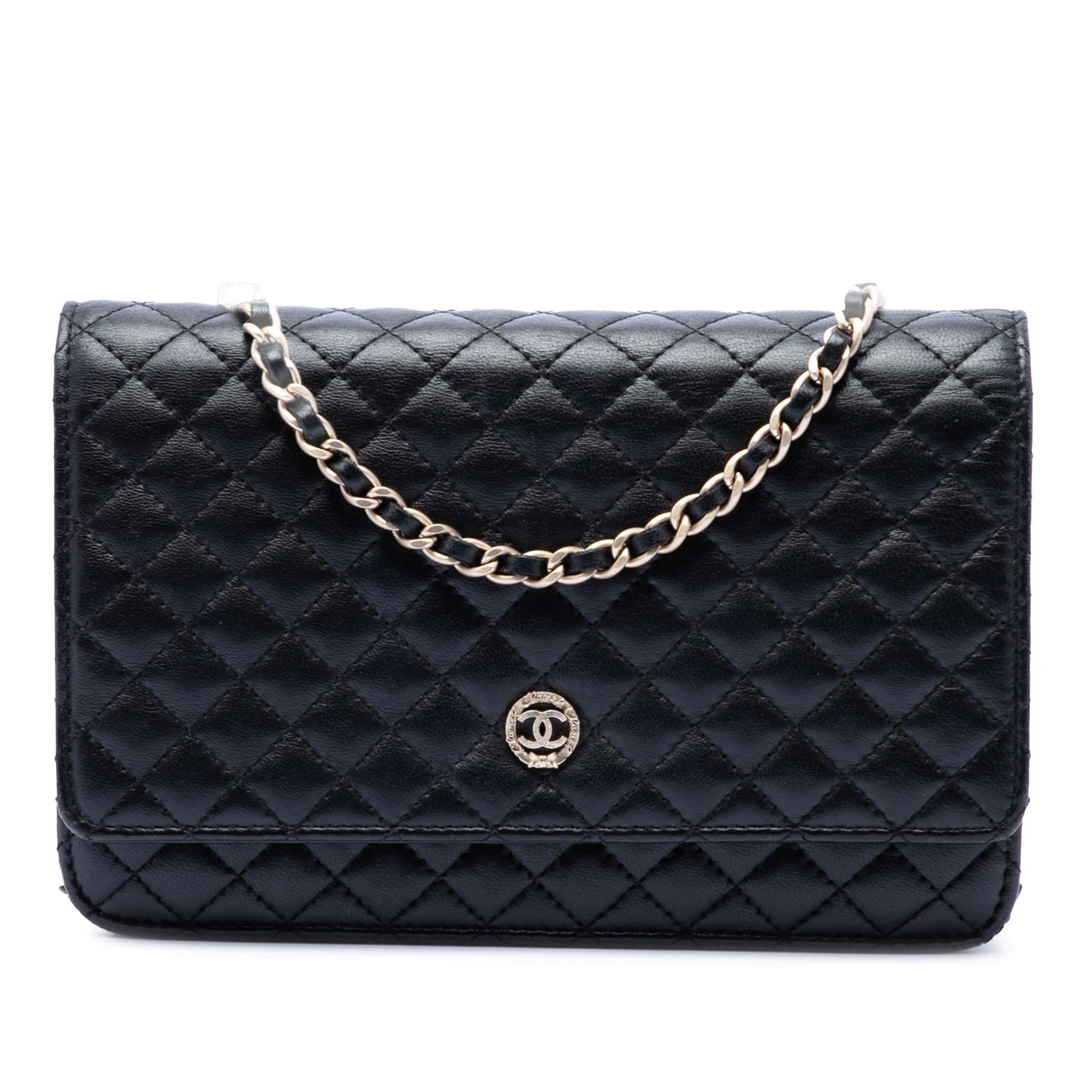 Chanel CC Microquilted Lambskin Wallet On Chain