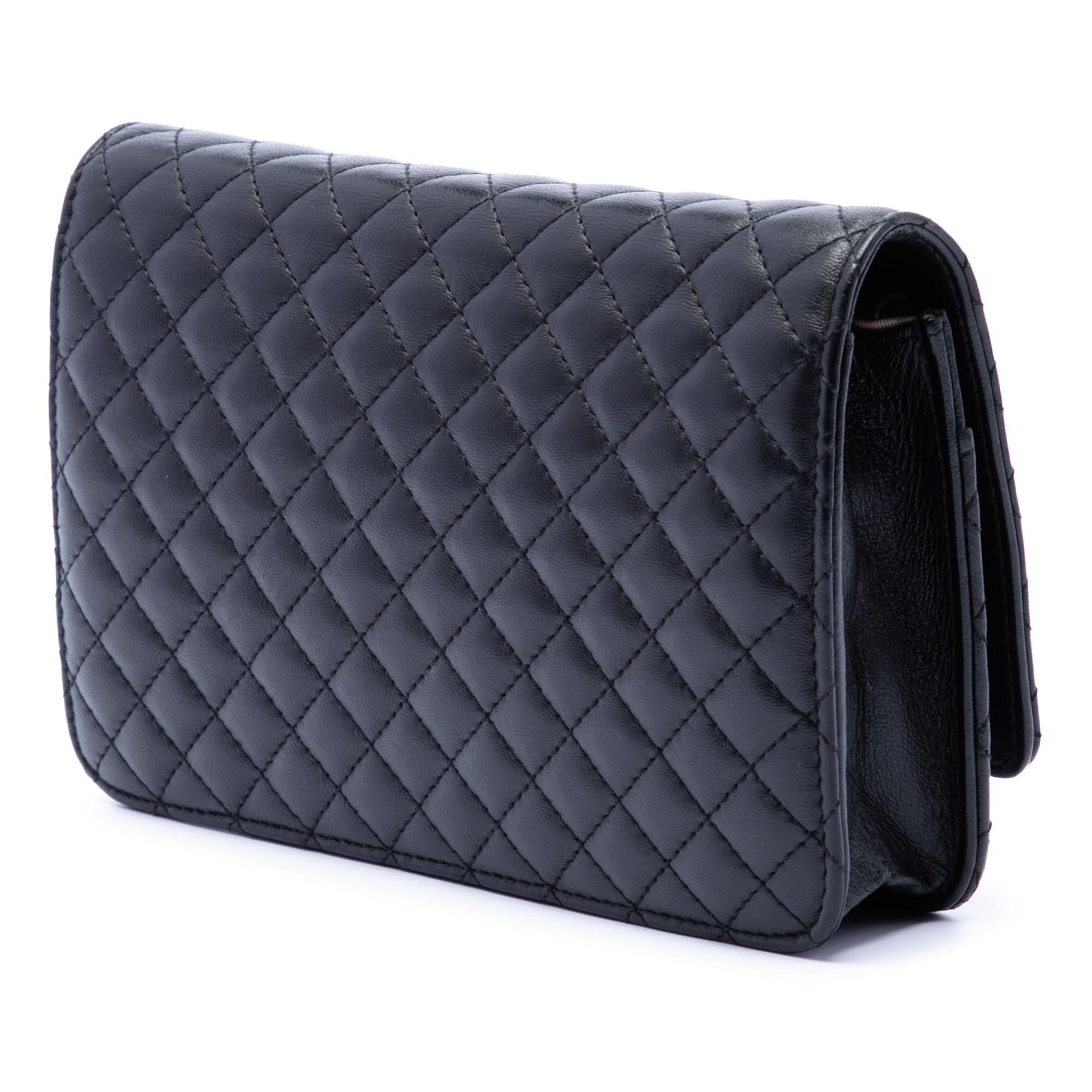 Chanel CC Microquilted Lambskin Wallet On Chain