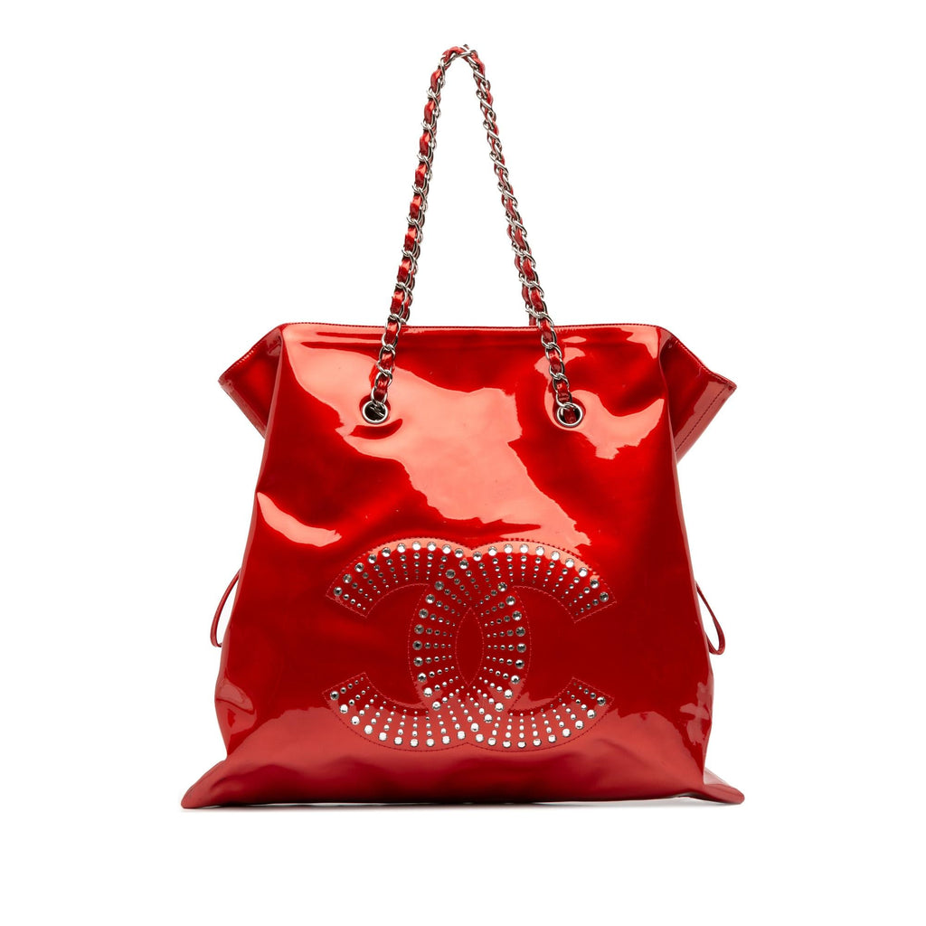 Chanel CC Patent Crystal Strass Embellished Bonbons Tote