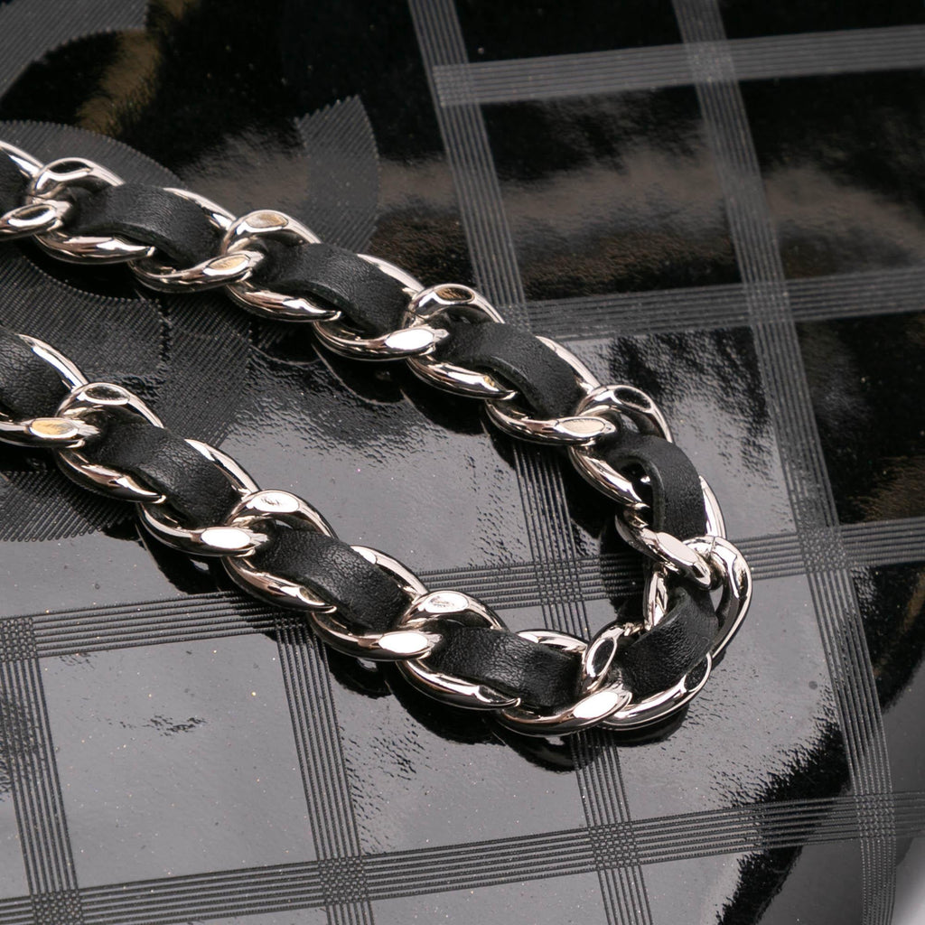 Chanel CC Patent Diamond Wallet On Chain