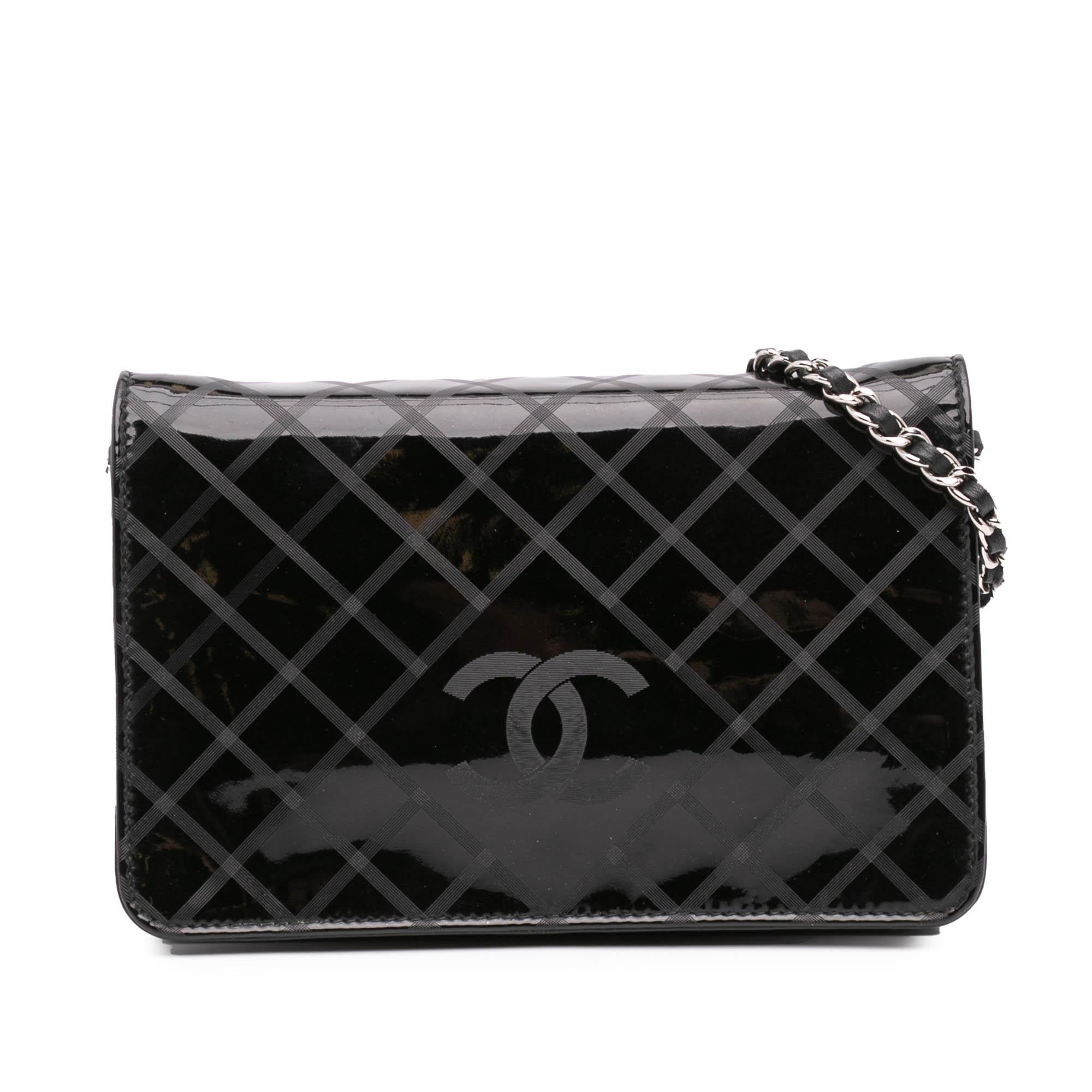 Chanel CC Patent Diamond Wallet On Chain