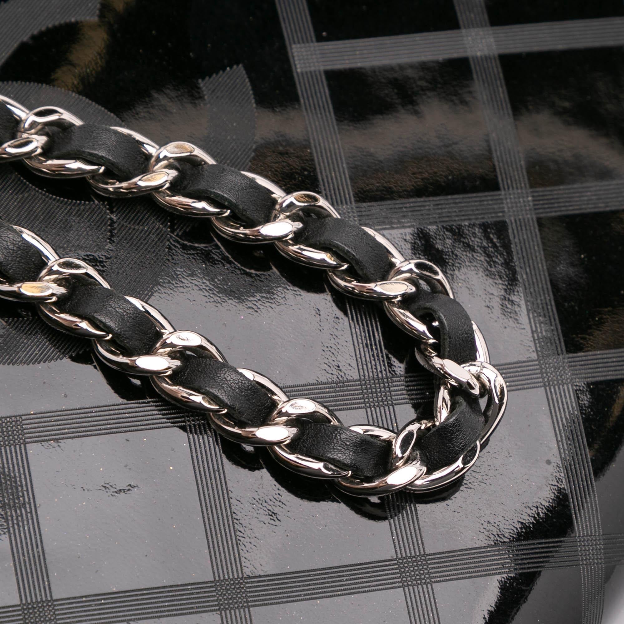 Chanel CC Patent Diamond Wallet On Chain