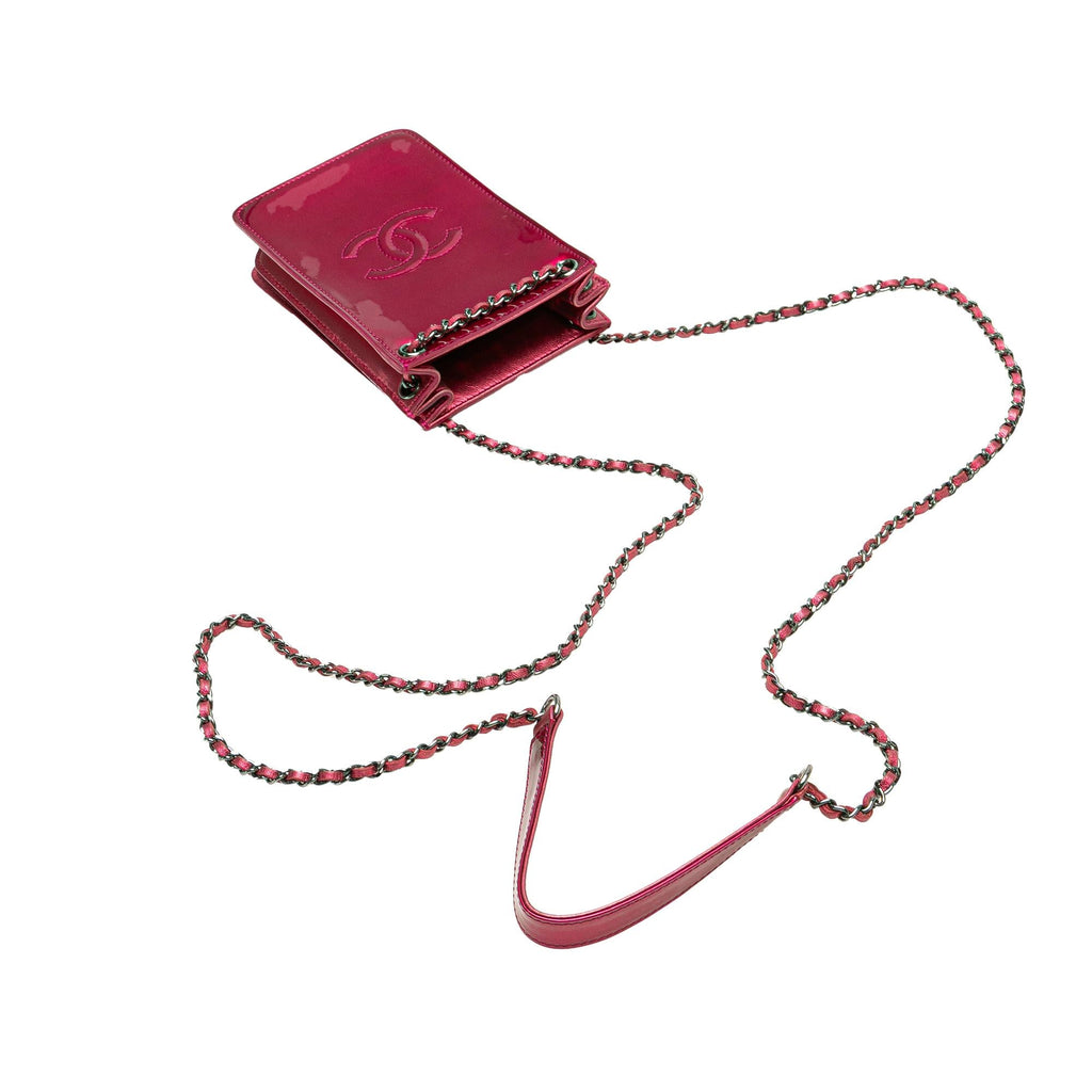 Chanel CC Patent Phone Holder Crossbody