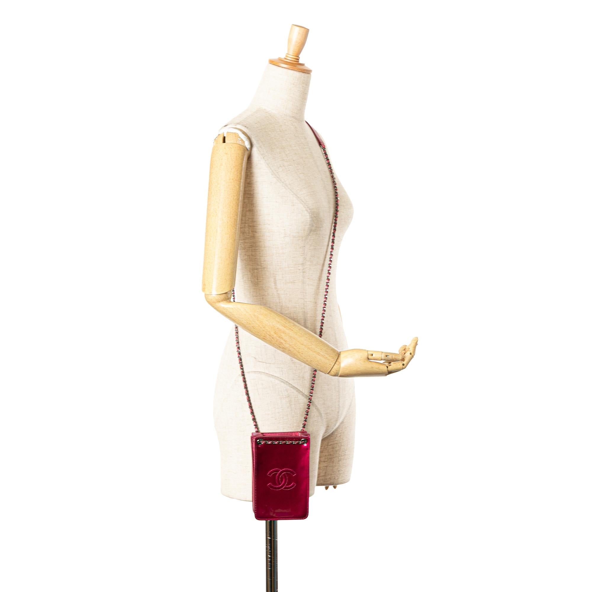 Chanel CC Patent Phone Holder Crossbody