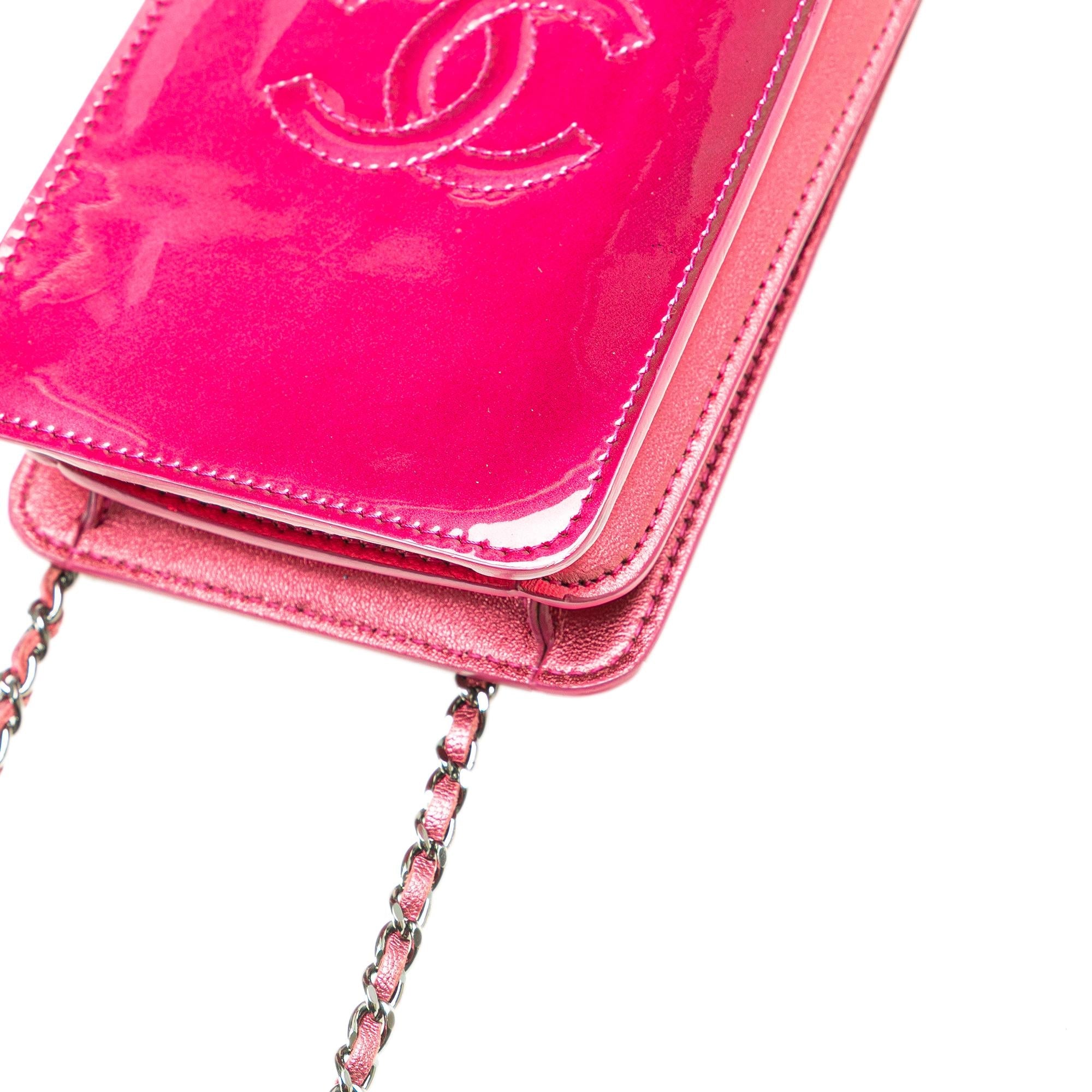 Chanel CC Patent Phone Holder Crossbody