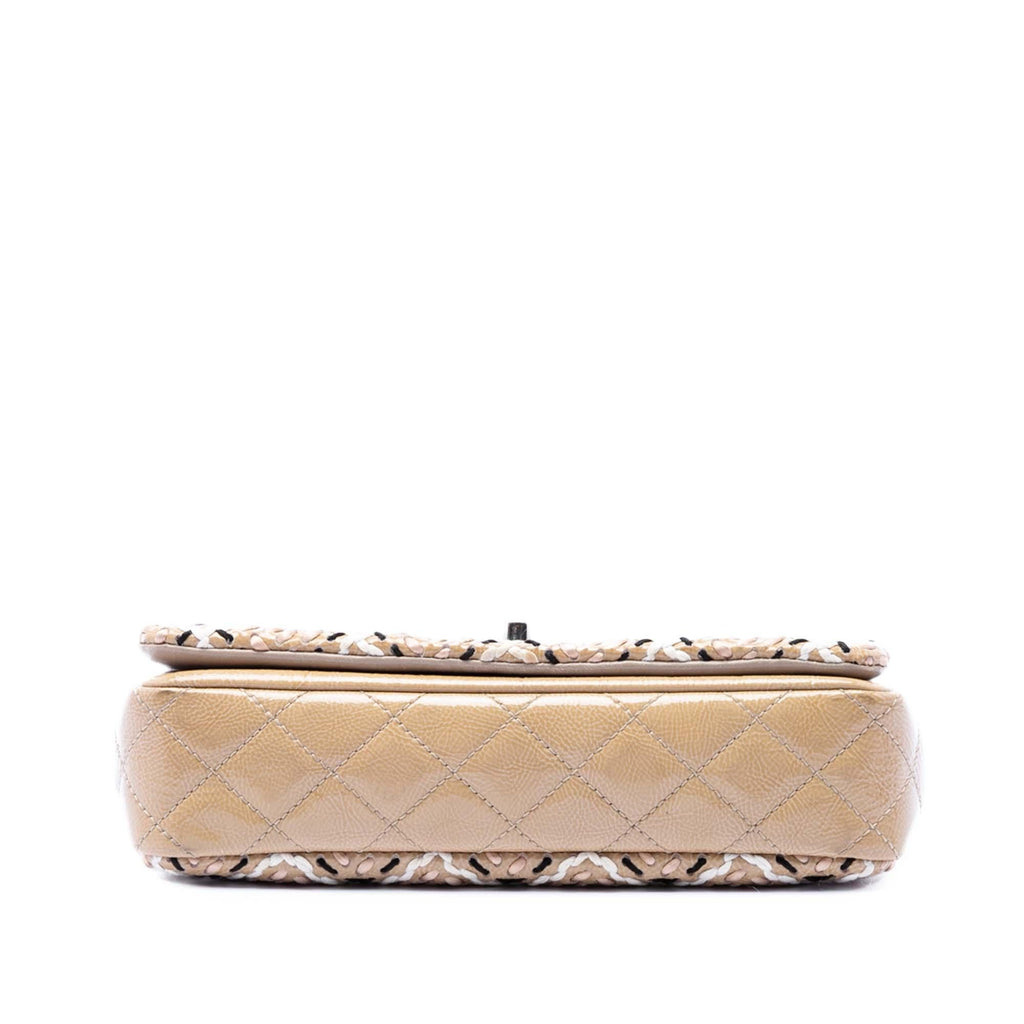 Chanel CC Patent Woven Stitch Full Flap