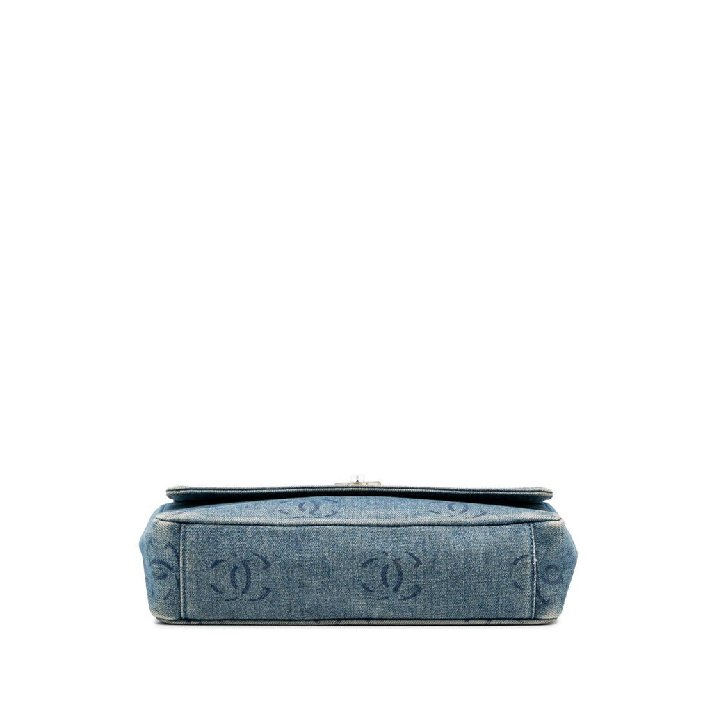 Chanel CC Printed Denim Single Flap