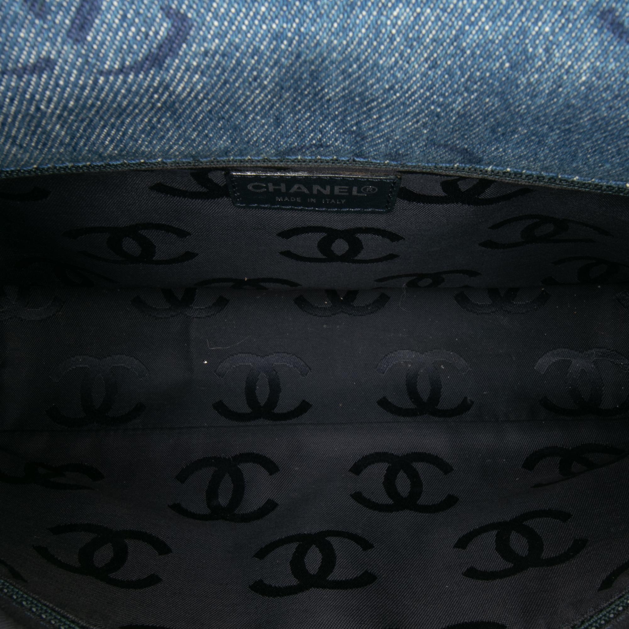 Chanel CC Printed Denim Single Flap
