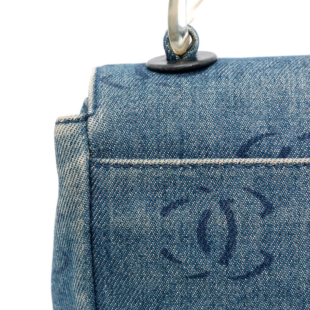 Chanel CC Printed Denim Single Flap