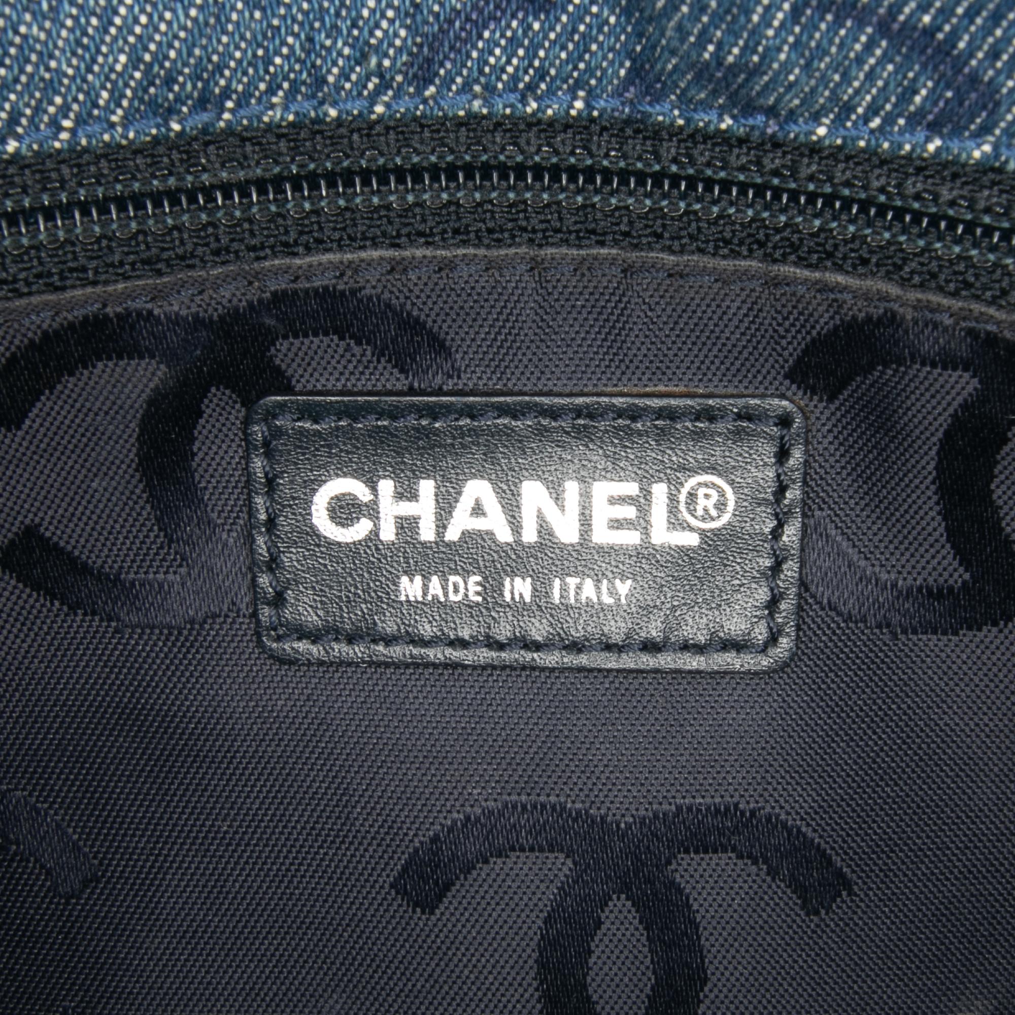 Chanel CC Printed Denim Single Flap
