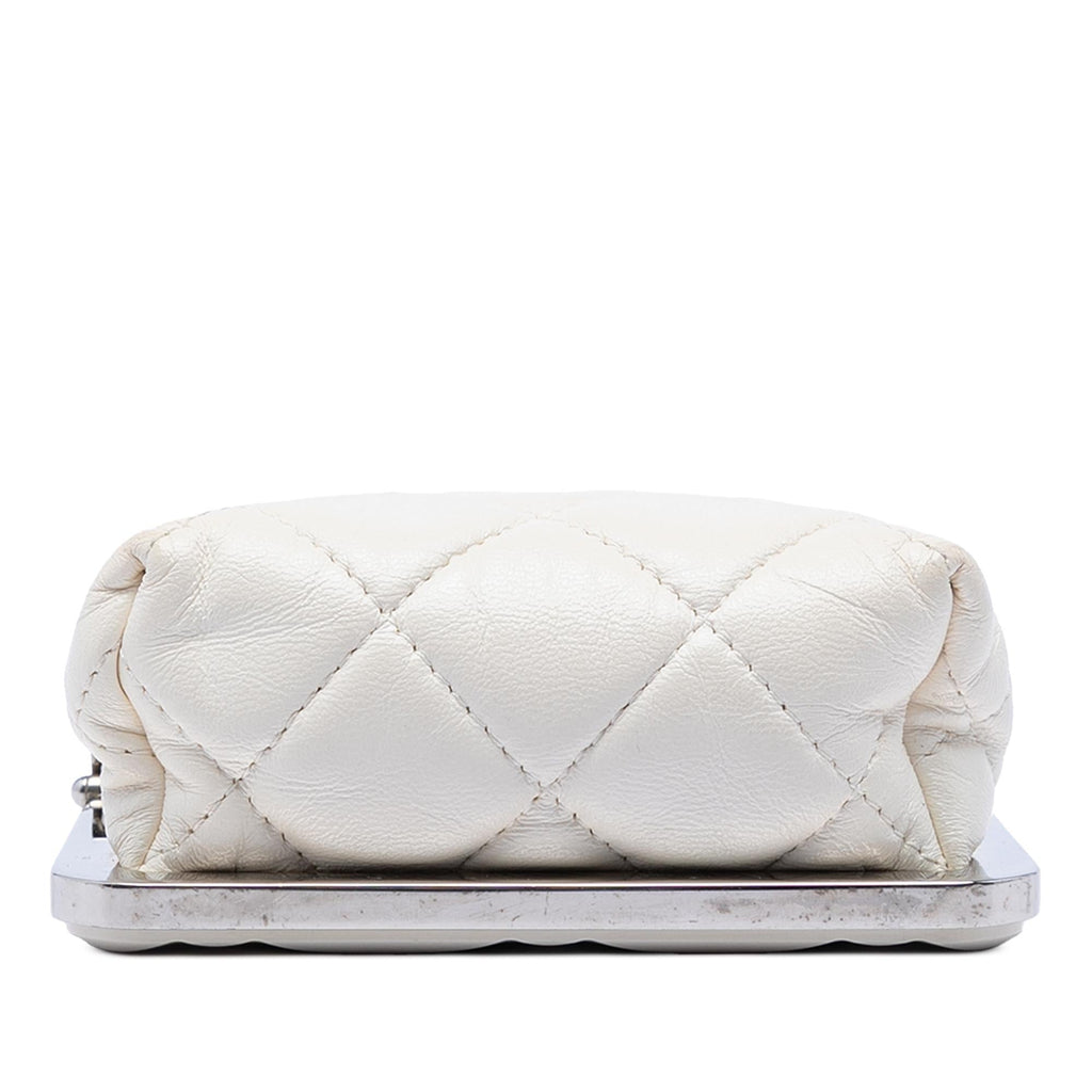 Chanel CC Quilted Acrylic and Lambskin Evening Clutch With Chain