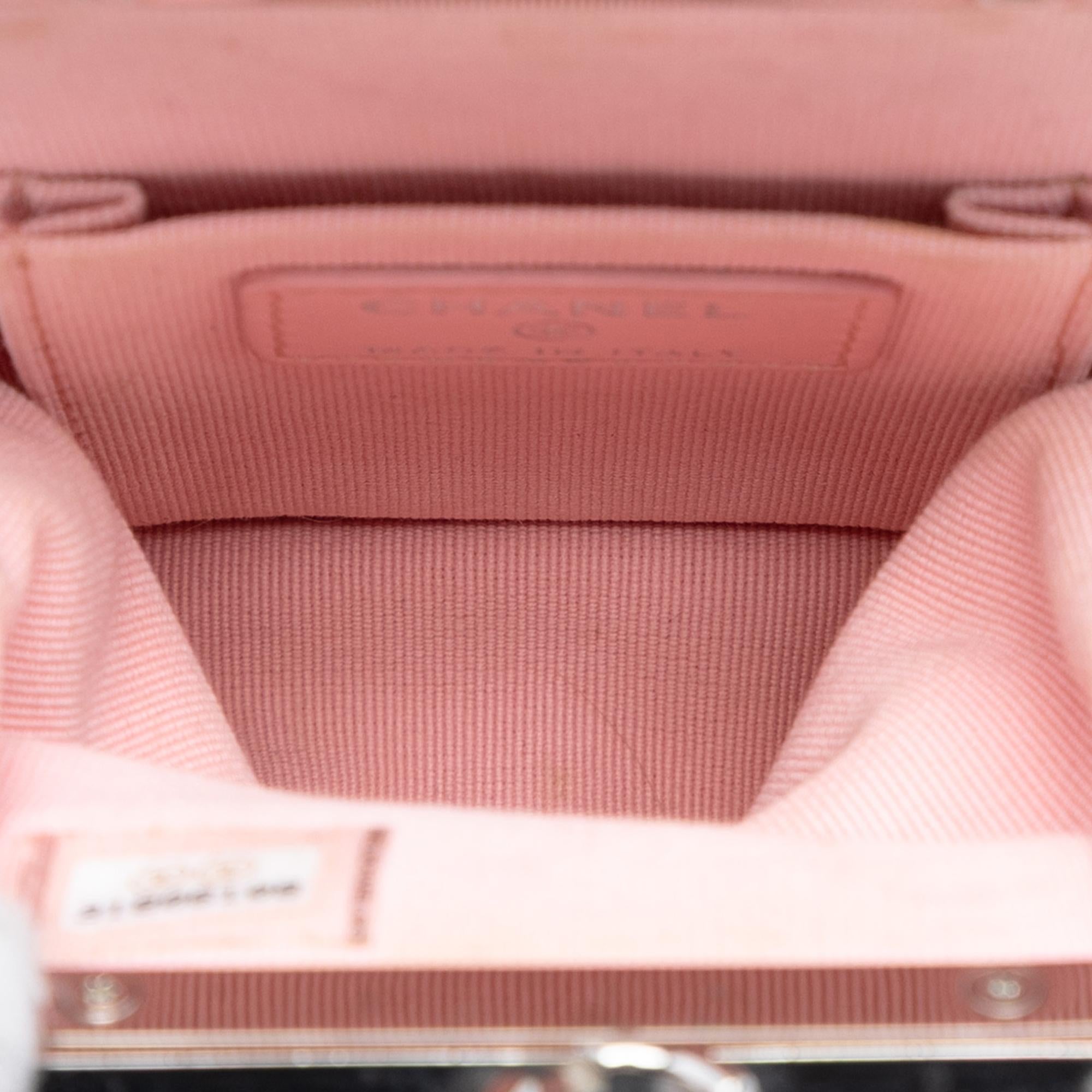 Chanel CC Quilted Acrylic and Lambskin Evening Clutch With Chain