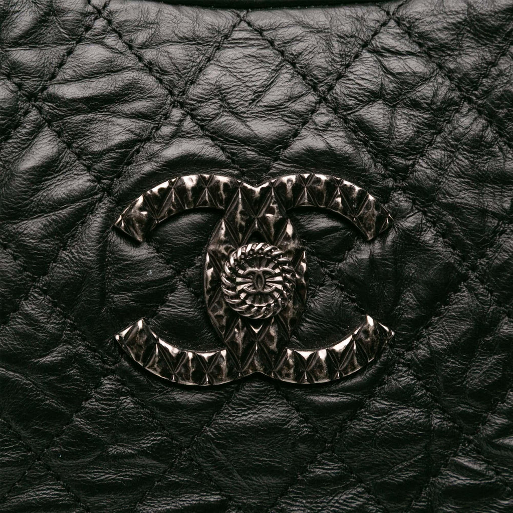 Chanel CC Quilted Aged Calfskin Coco Rider Bowling Bag