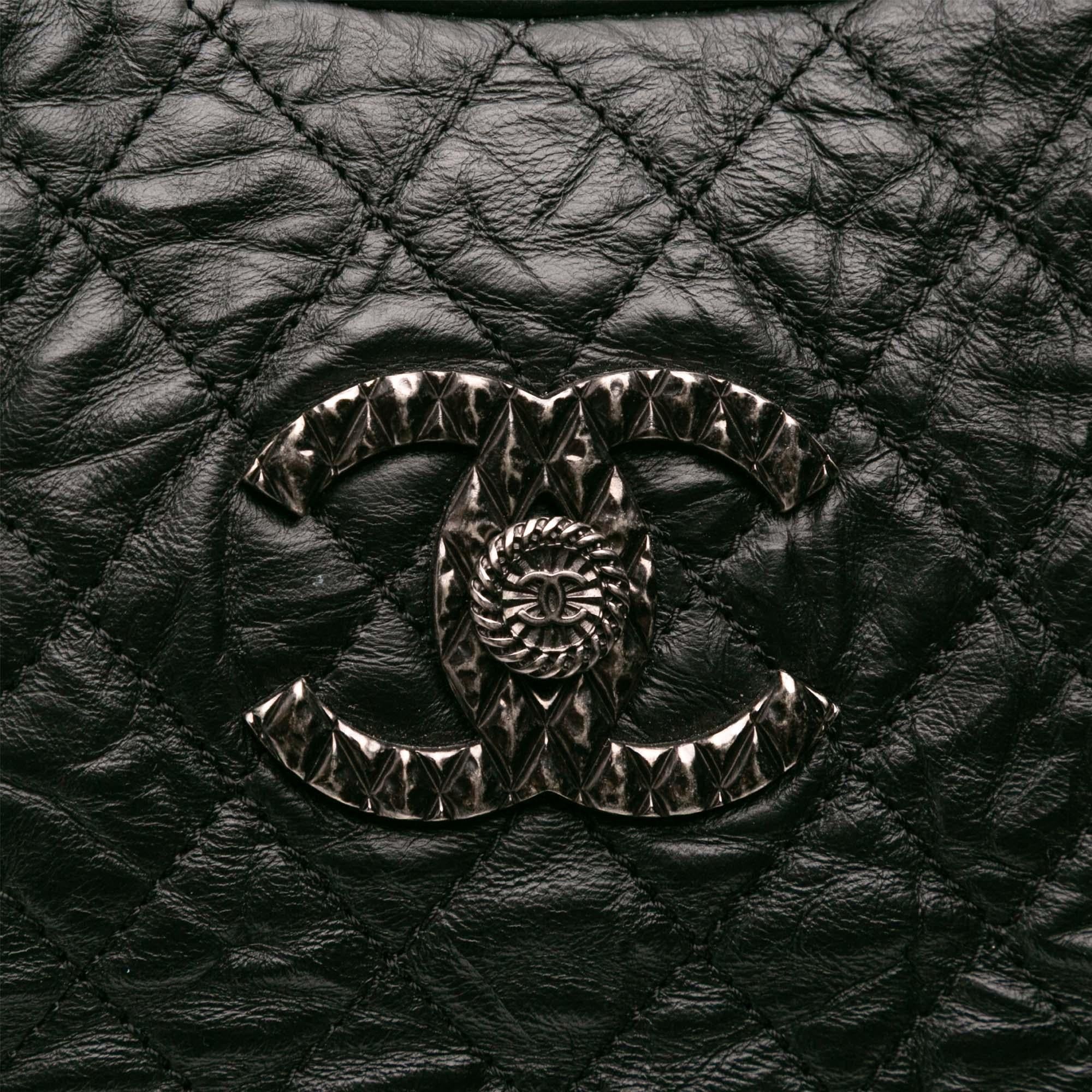 Chanel CC Quilted Aged Calfskin Coco Rider Bowling Bag
