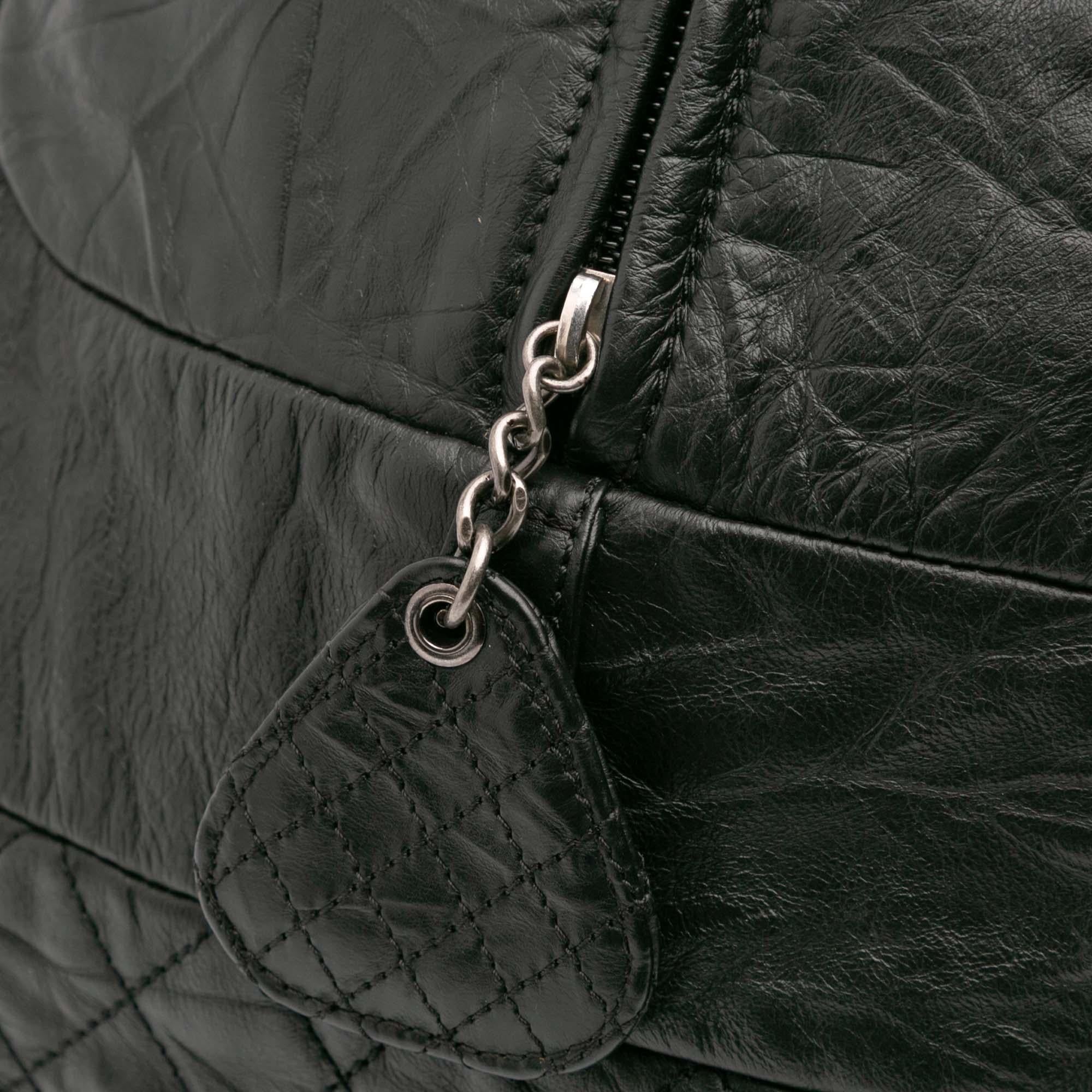 Chanel CC Quilted Aged Calfskin Coco Rider Bowling Bag