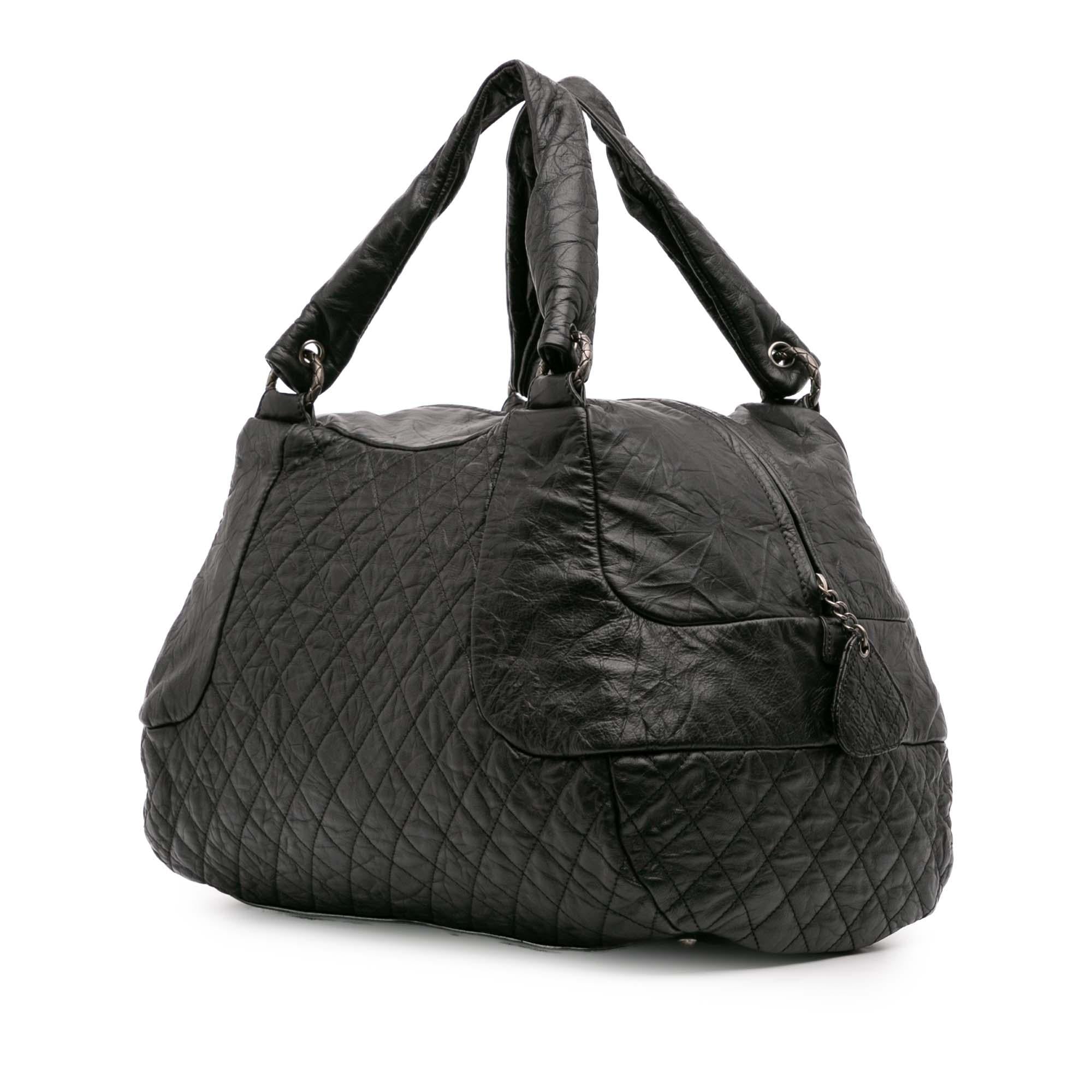 Chanel CC Quilted Aged Calfskin Coco Rider Bowling Bag