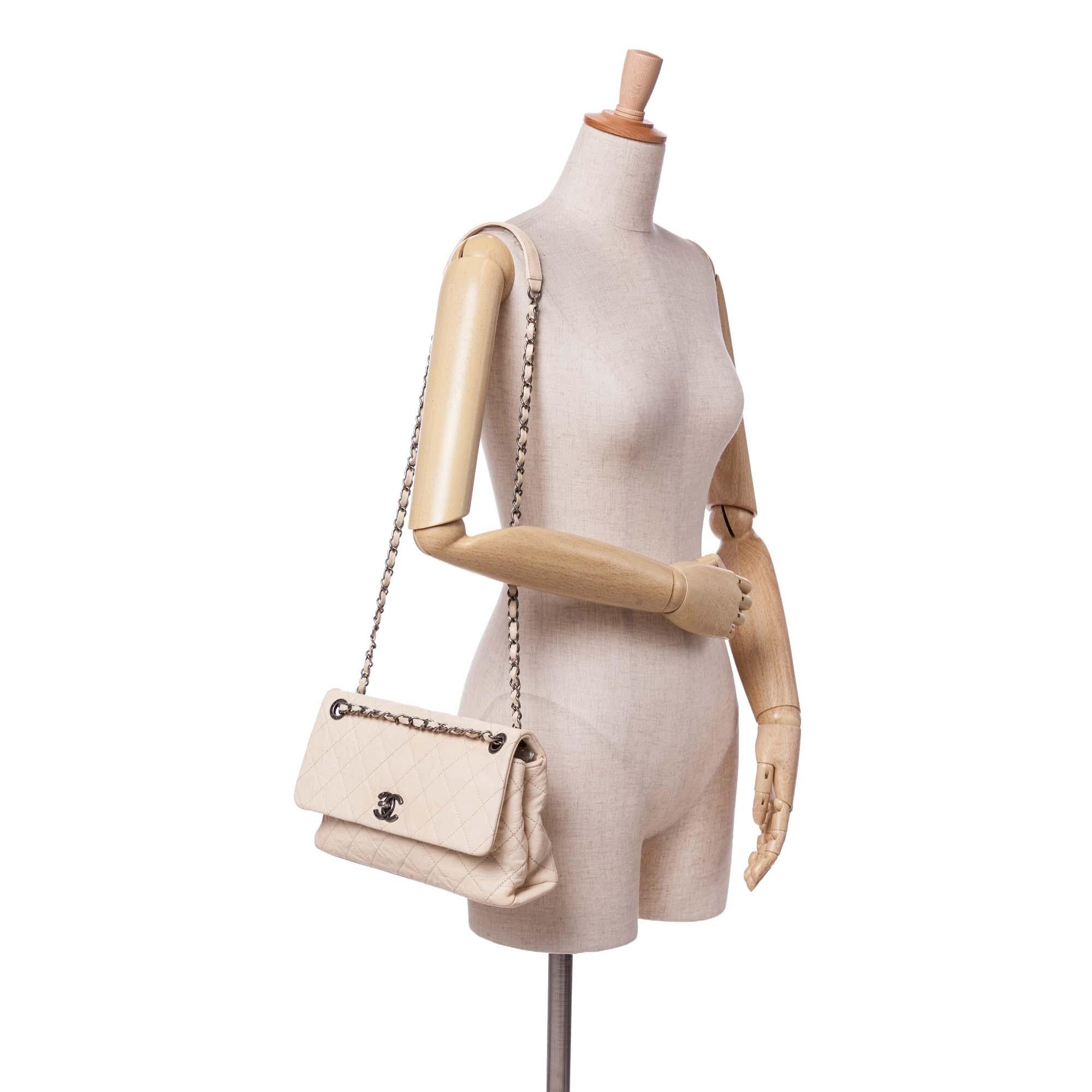 Chanel CC Quilted Aged Calfskin Flap