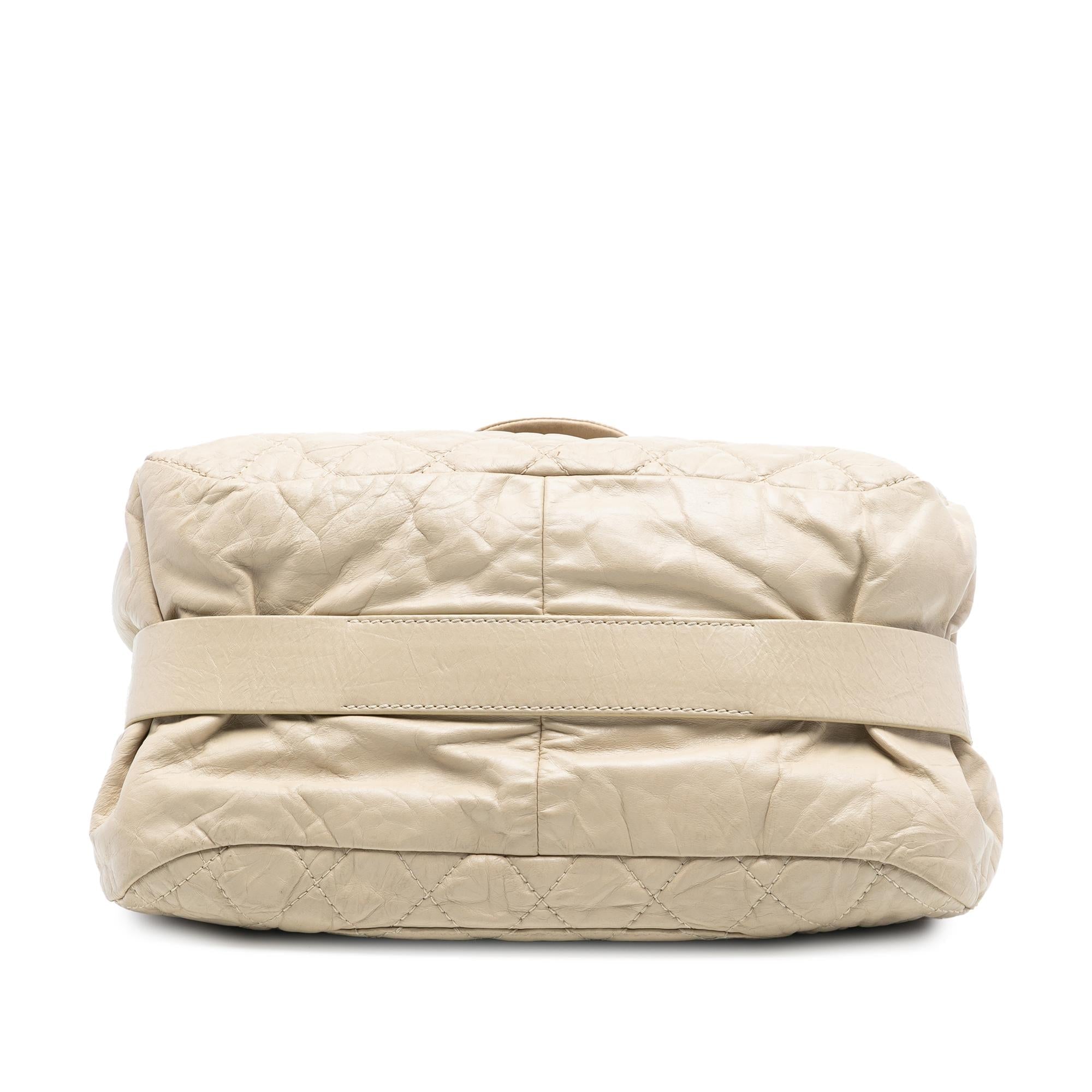 Chanel CC Quilted Aged Calfskin Flap
