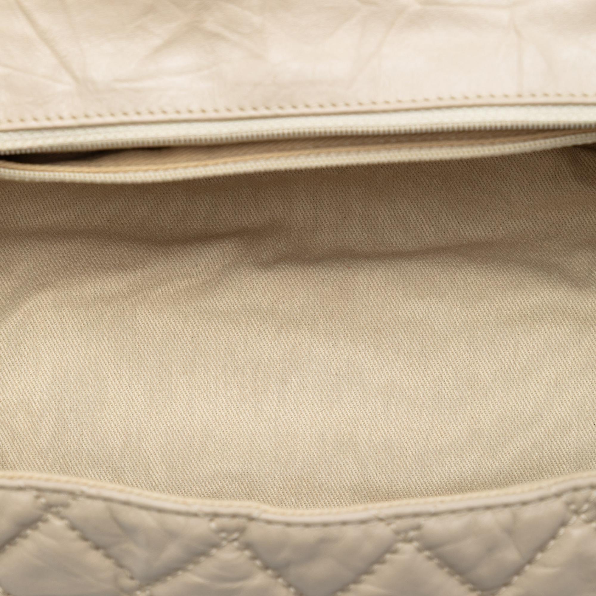 Chanel CC Quilted Aged Calfskin Flap